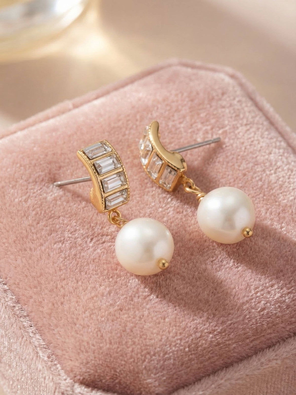 Cressida Dangle Earrings - Bright Gold Crystal