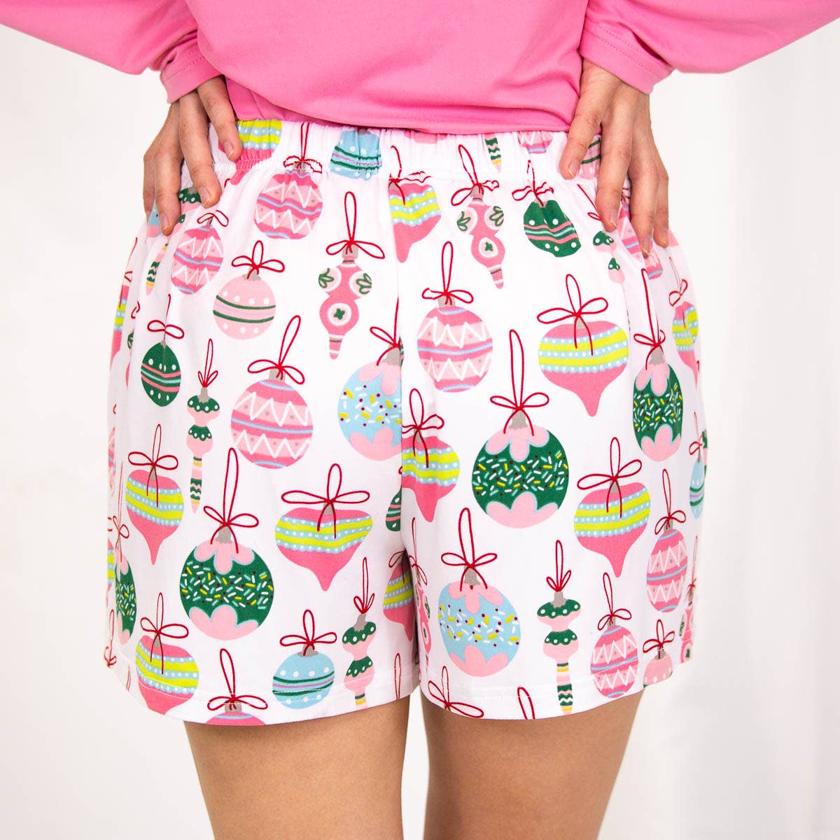 Wonderland Sleep Shorts White/Pink/Blue -Asst.: XSmall - Gabrielle's Biloxi