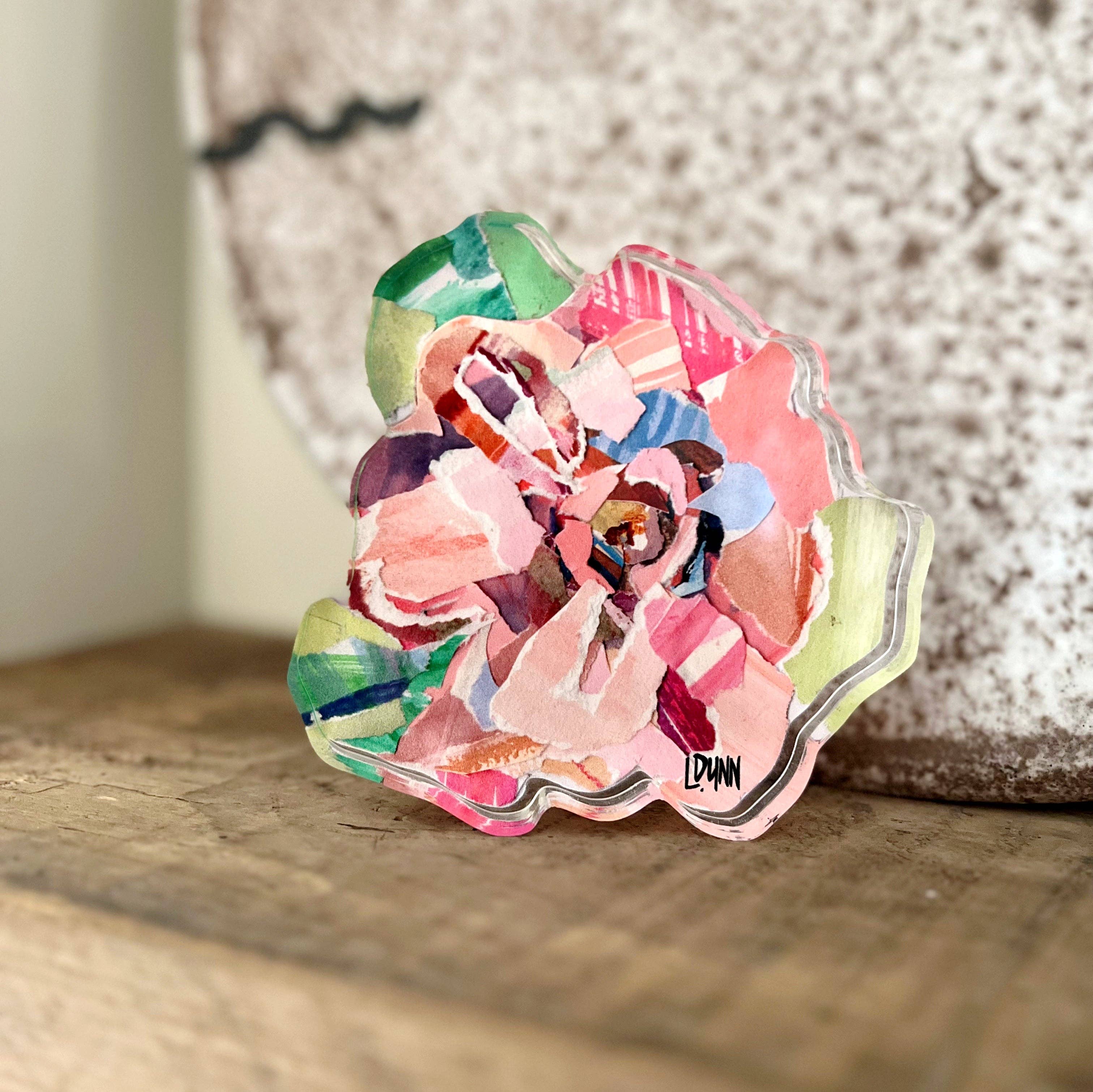 Pink Zinnia Bold Bloom Acrylic - Gabrielle's Biloxi