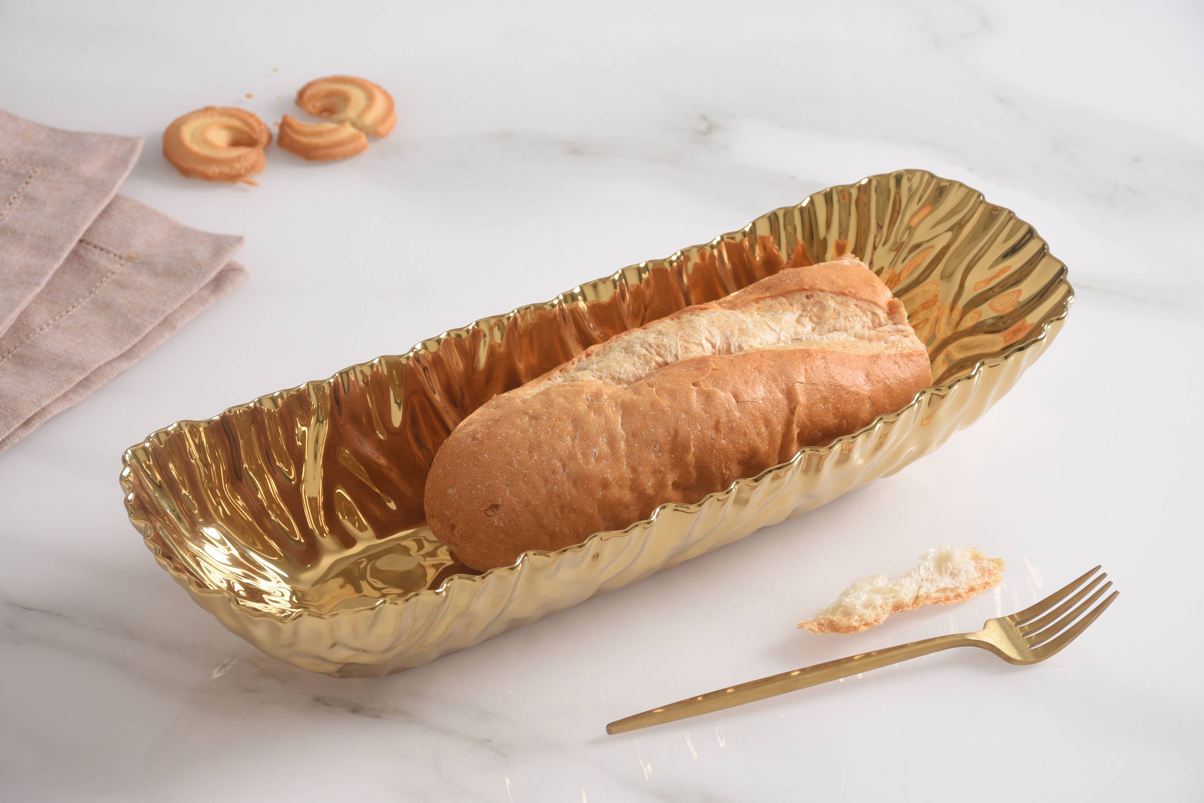 Pampa Bay Deep Rectangular Server - Gold - Gabrielle's Biloxi