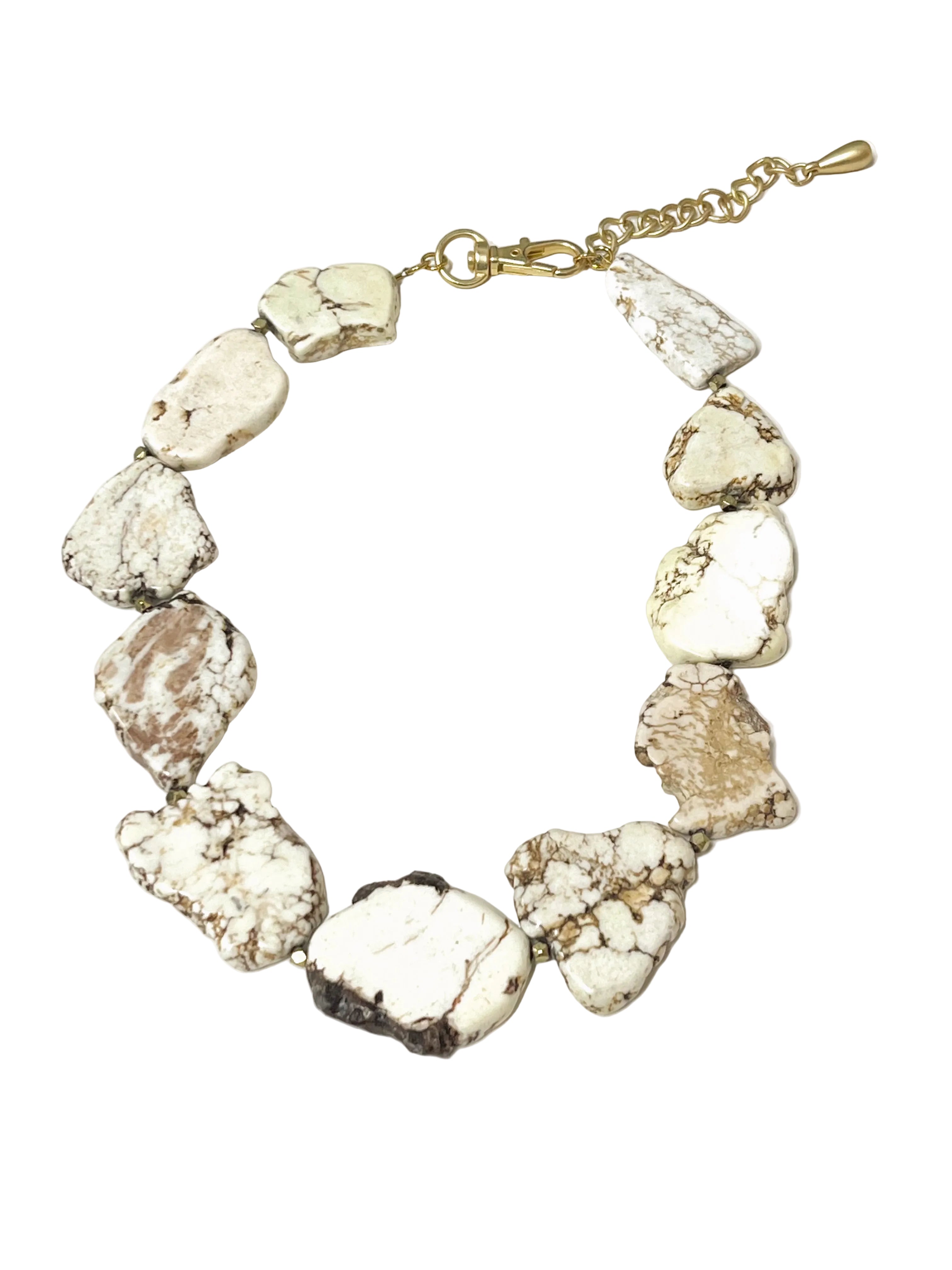 Virtue Gemstone Slab Necklace - Creme - Gabrielle's Biloxi