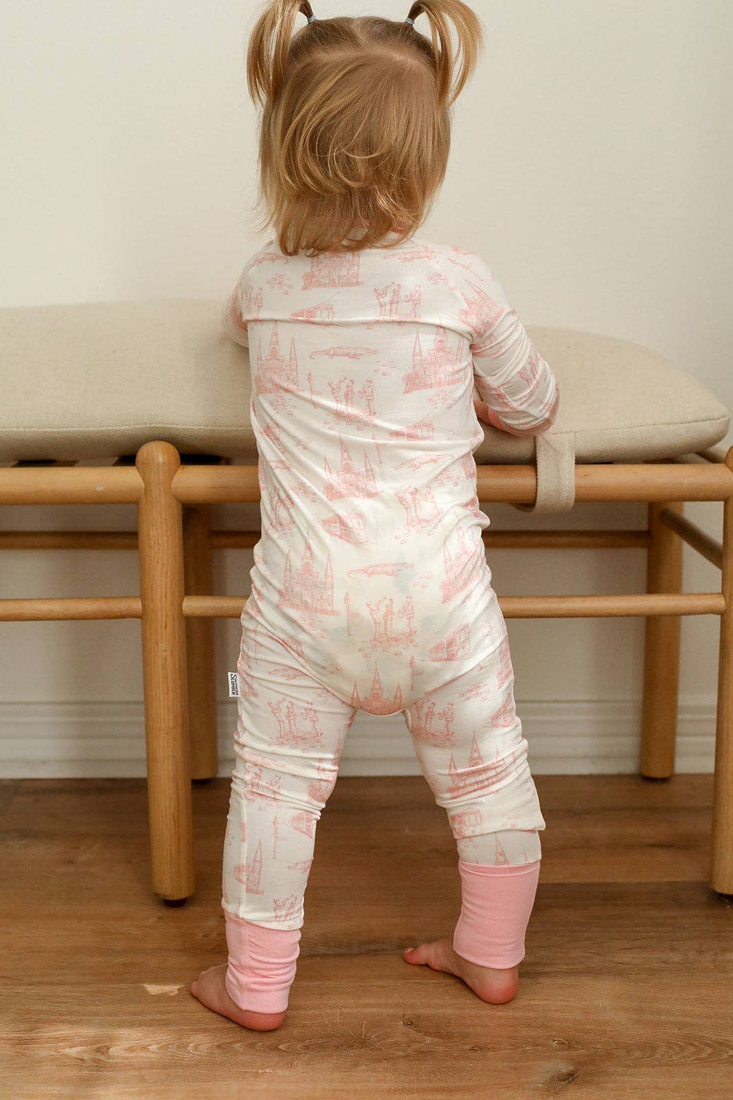Pink Toile Double Zipper Bamboo Sleeper - Gabrielle's Biloxi