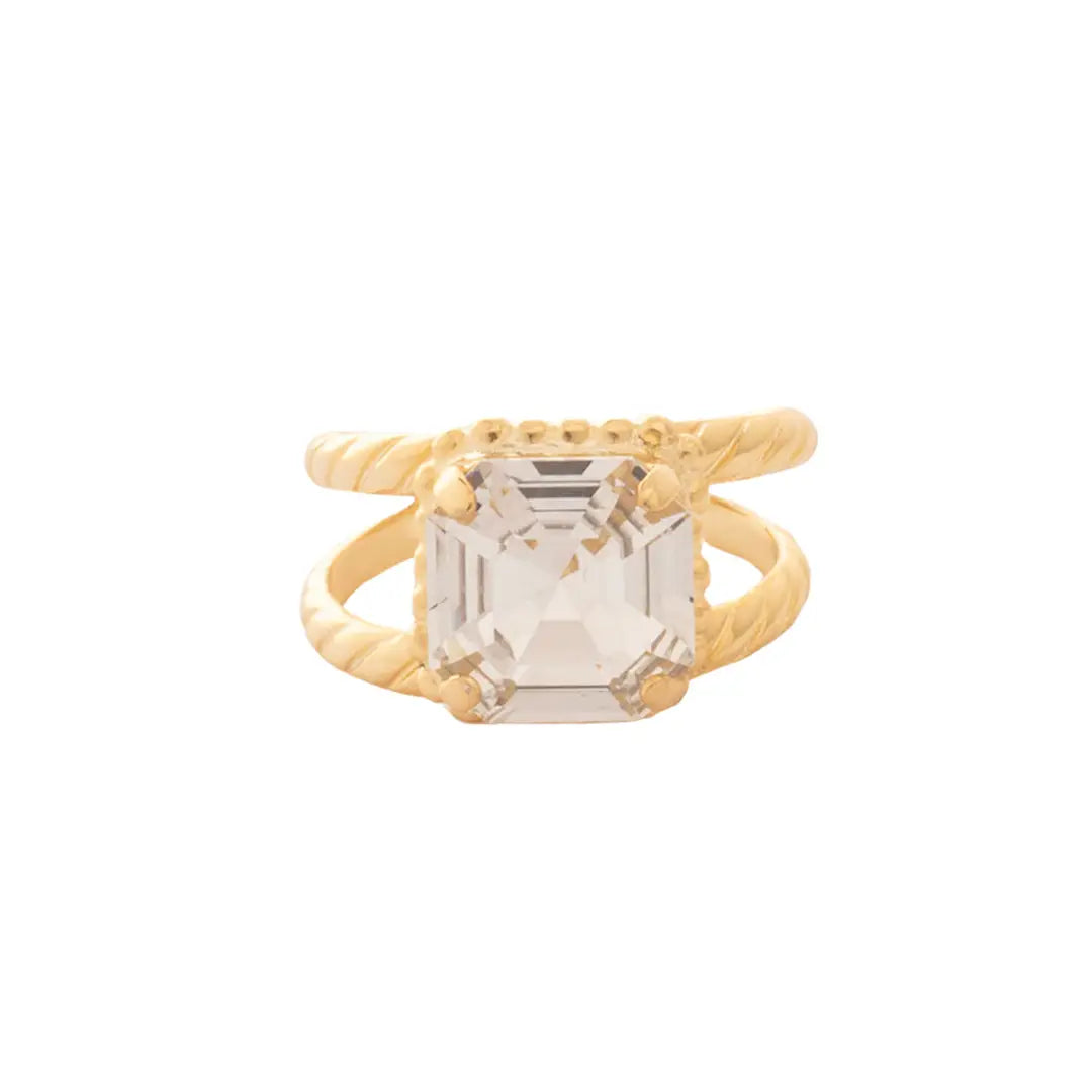 Sorrelli Izzy Cocktail Ring - Bright Gold Crystal - Gabrielle's Biloxi