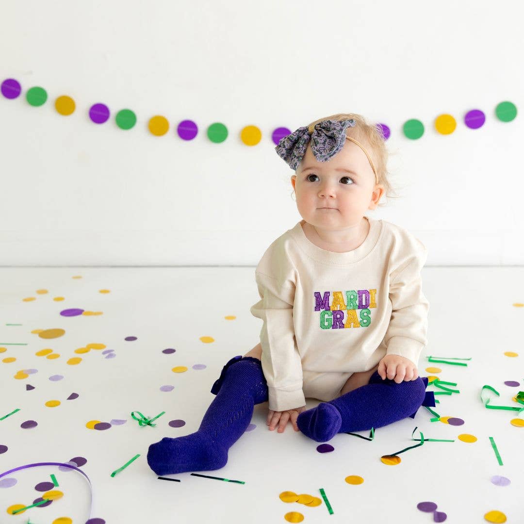 Mardi Gras Patch Long Sleeve Romper - Gabrielle's Biloxi