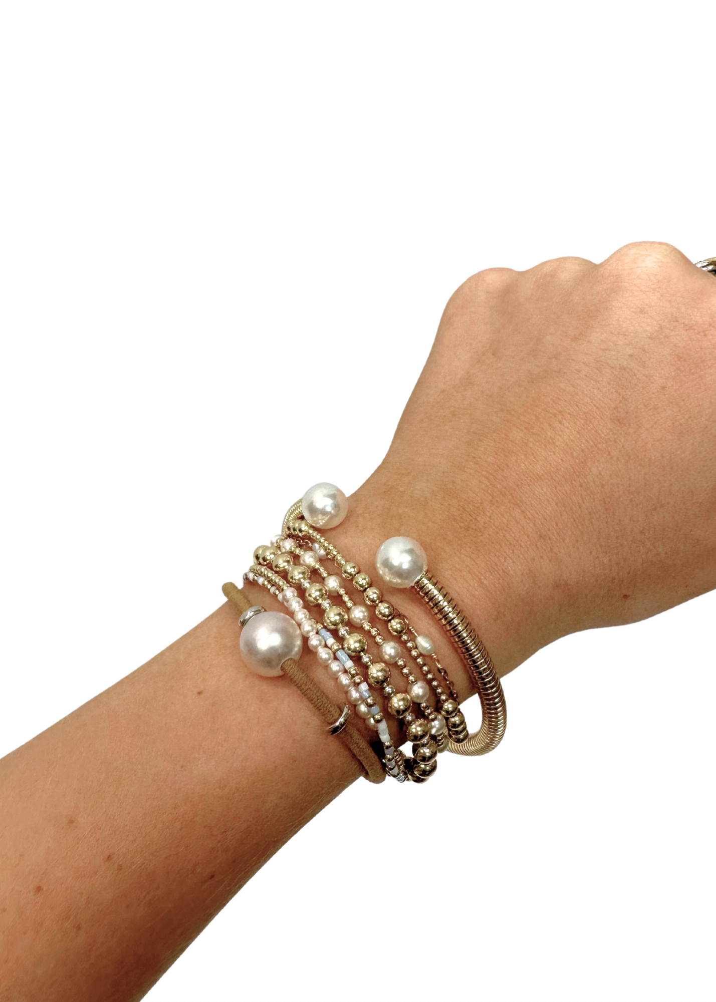 Gold Pearl Cuff Bracelet - Gabrielle's Biloxi