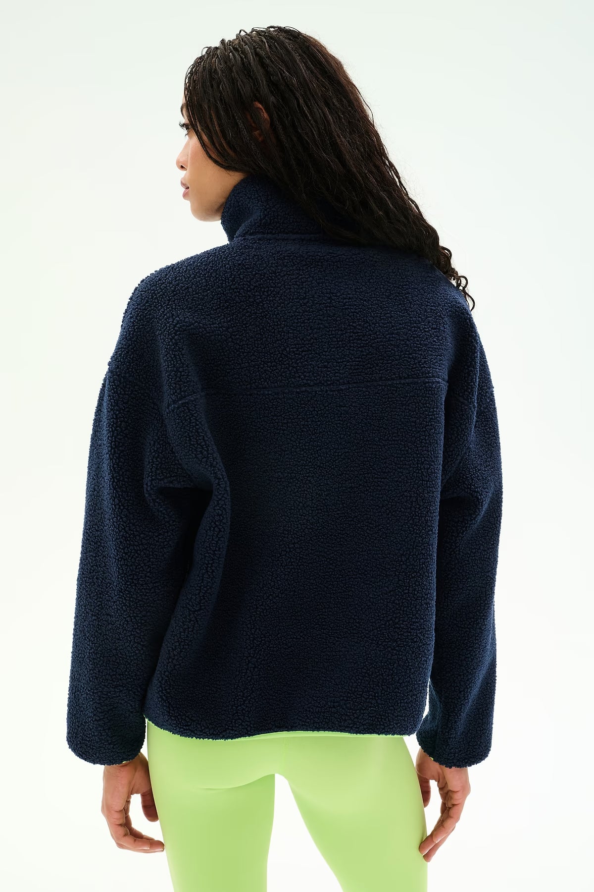 Splits59 Reese Sherpa Half Zip Pullover - Indigo/Limeade