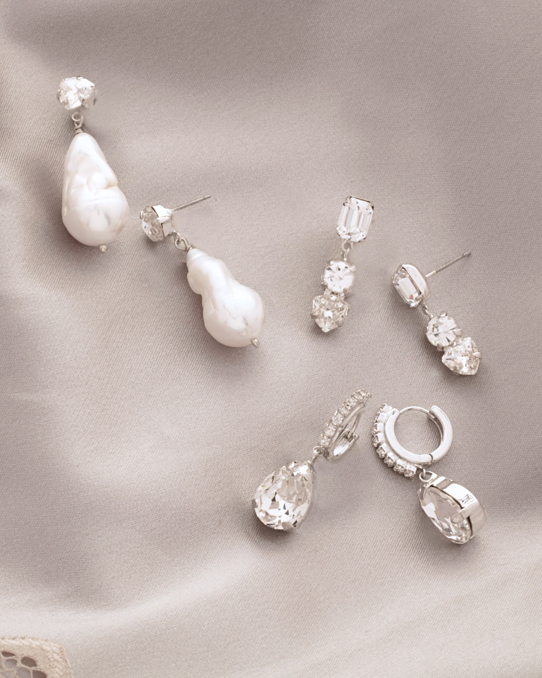 Sorrelli Perfect Pear Embellished Huggie Hoop Earrings - Crystal
