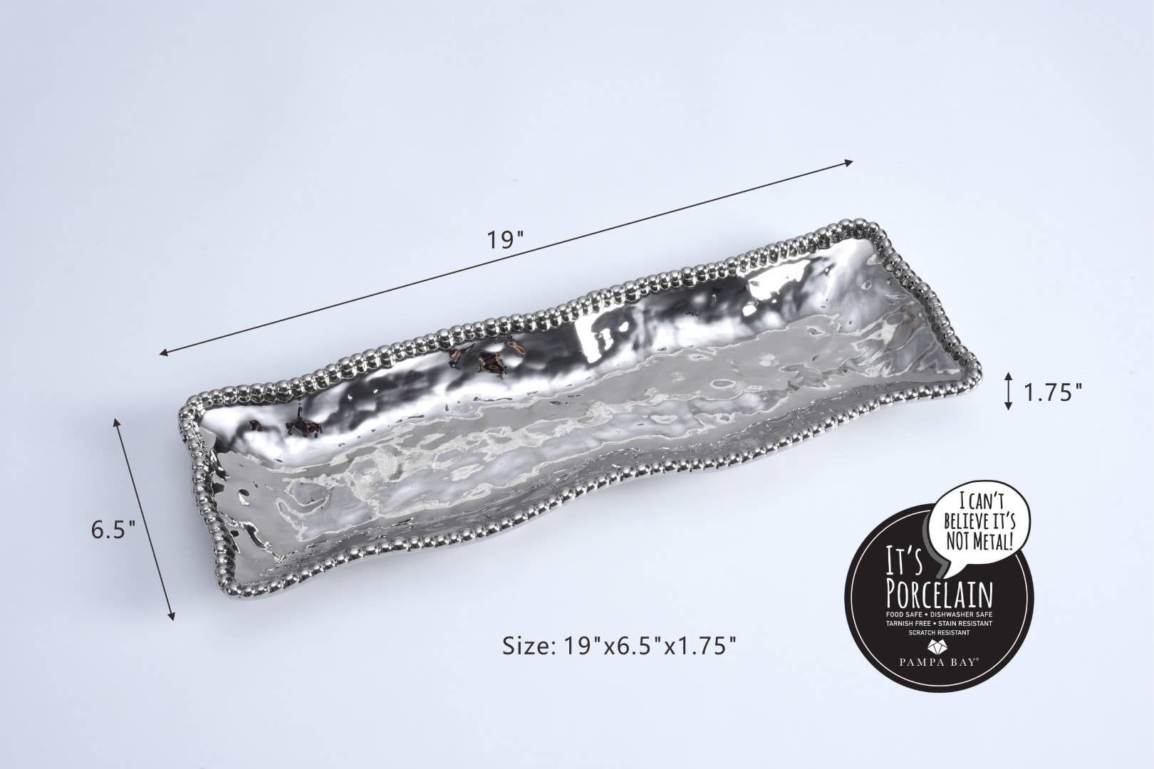 Pampa Bay Rectangular Serving Piece - Silver