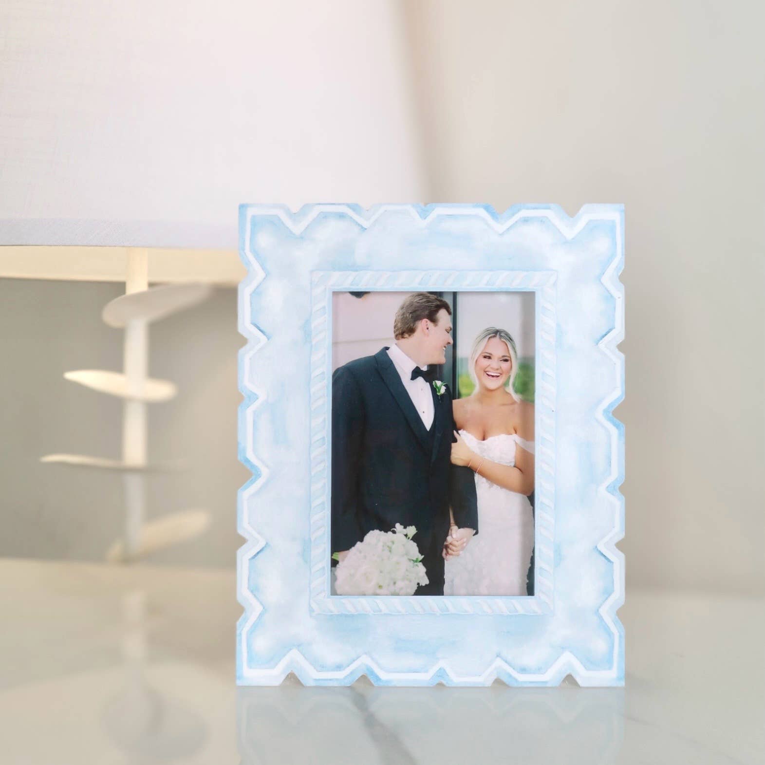 Acrylic Magnetic Frame - Blue & White - Gabrielle's Biloxi