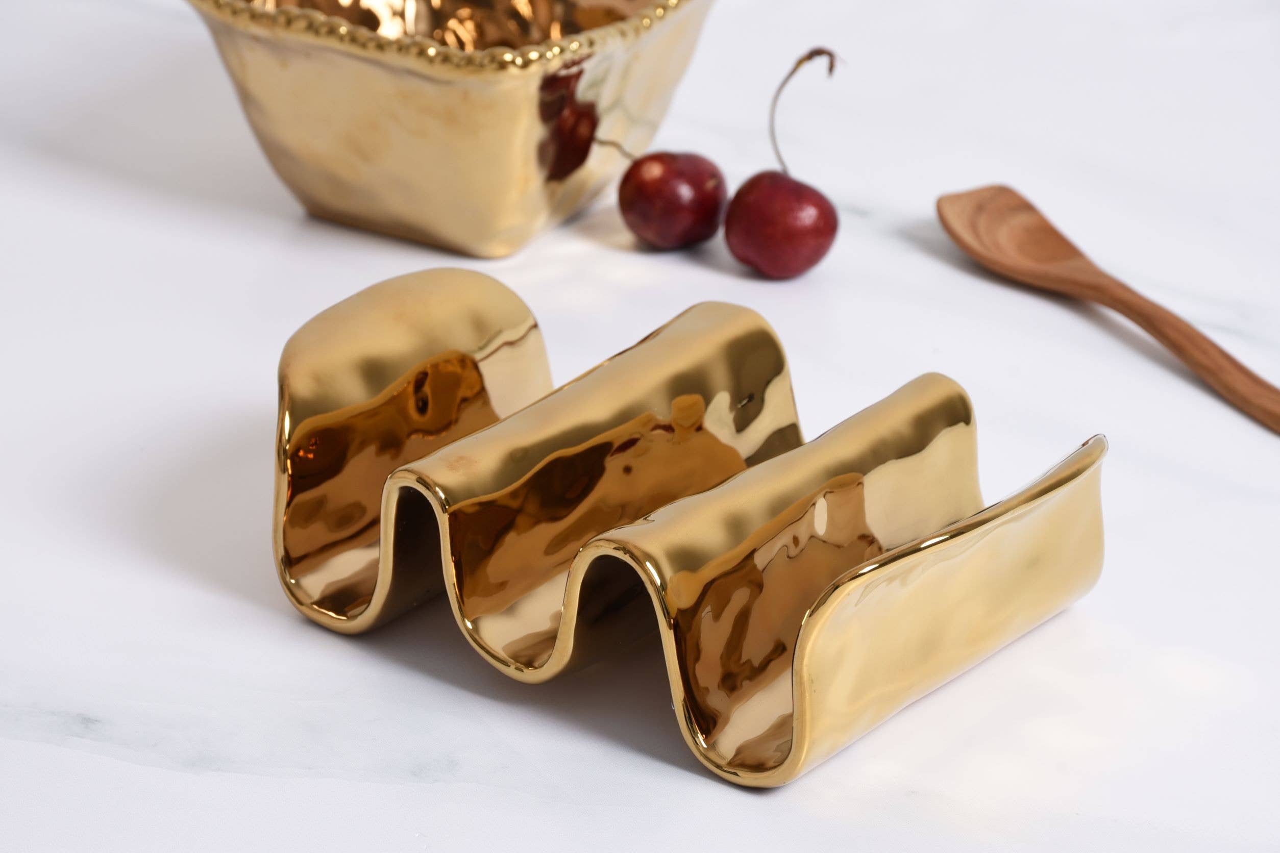 Pampa Bay Taco Holder - Gold - Gabrielle's Biloxi