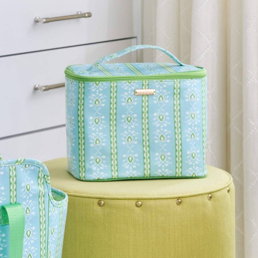 Laura Park Train Case - Rosemary Stripe Blue