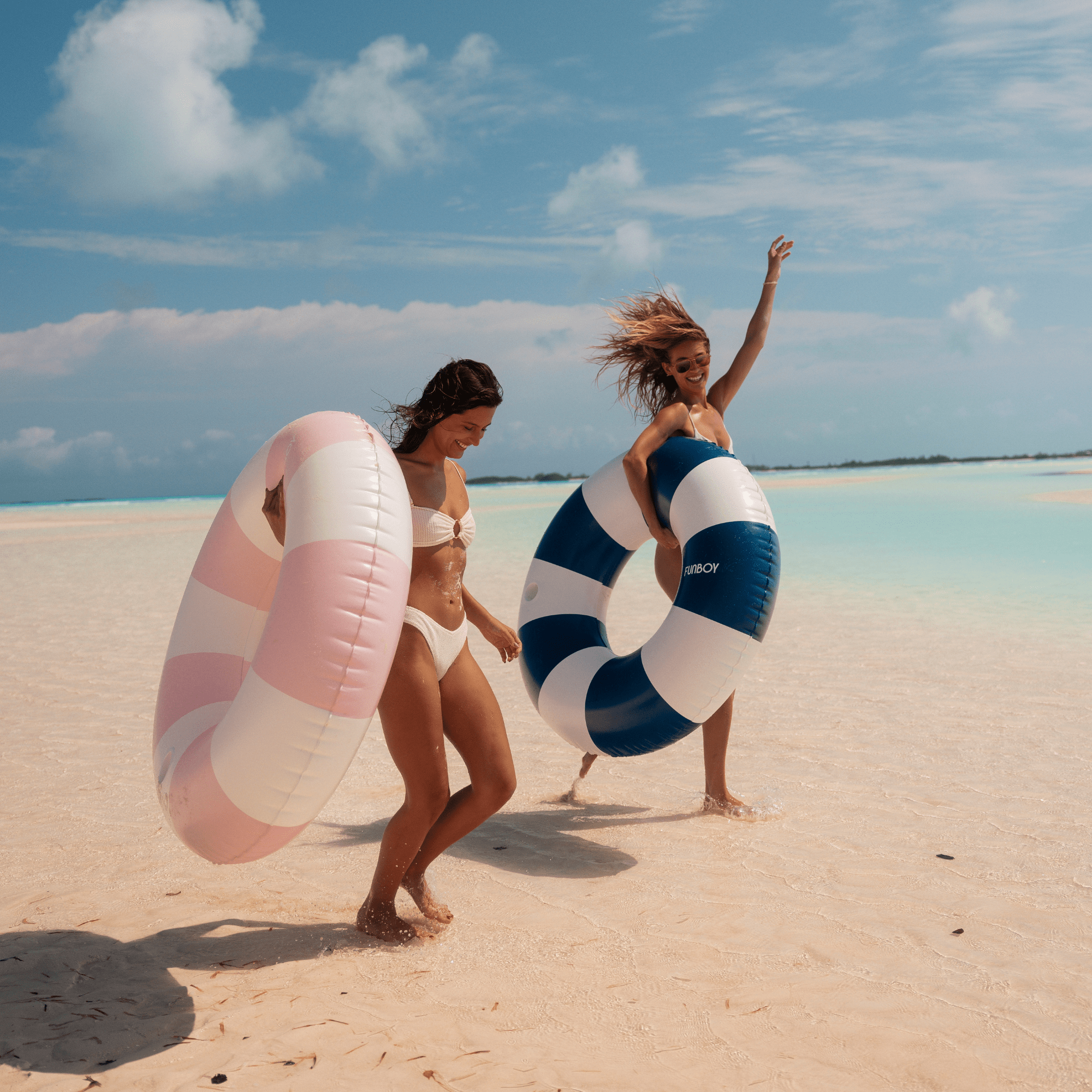 Navy Vintage Stripe Tube Float - Gabrielle's Biloxi