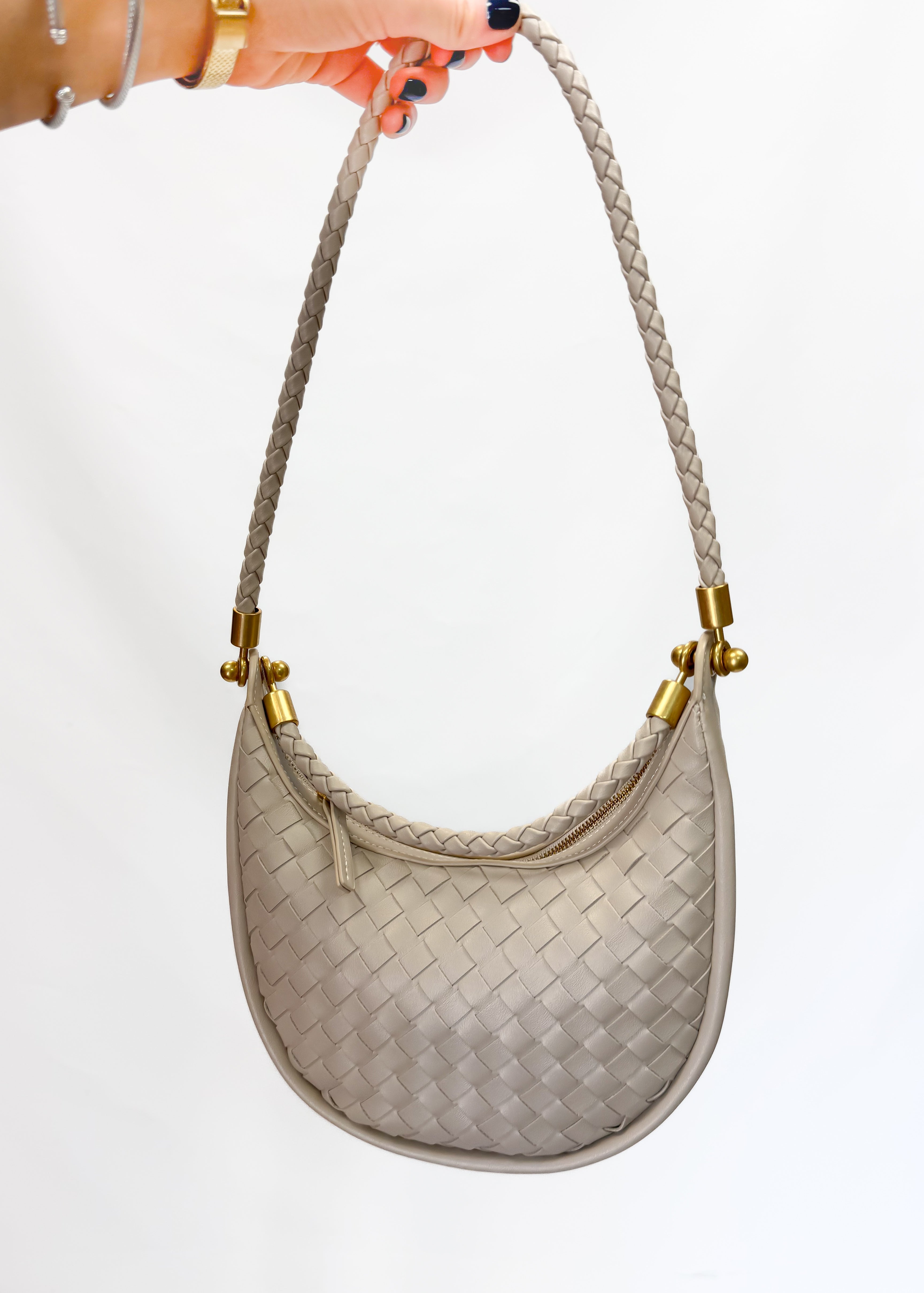 Beige Woven Shoulder Bag - Gabrielle's Biloxi