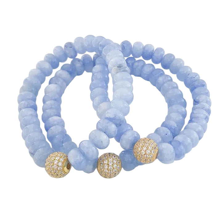 Virtue Rondelle Bracelet with CZ - Powder