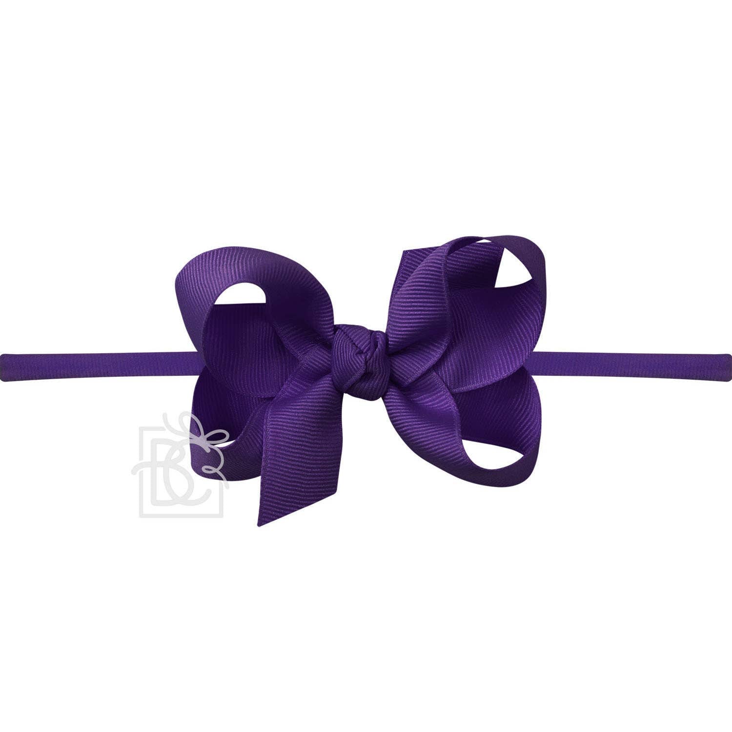 Pantyhose Headband with Signature Grosgrain Bow - Purple - Gabrielle's Biloxi