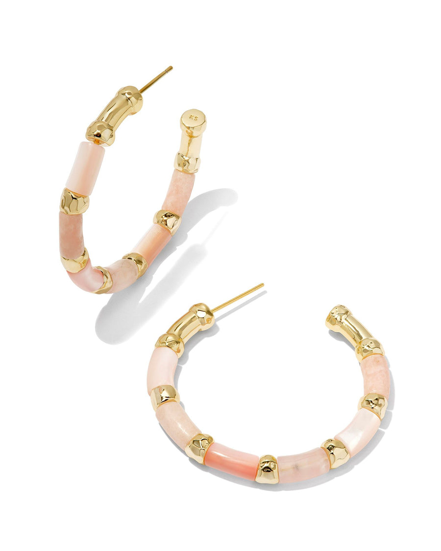 Kendra Scott Gigi Hoop Earrings Gold Pink Mix - Gabrielle's Biloxi