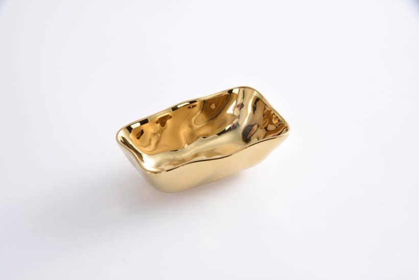 Pampa Bay Mini Rectangular Bowl - Gold - Gabrielle's Biloxi