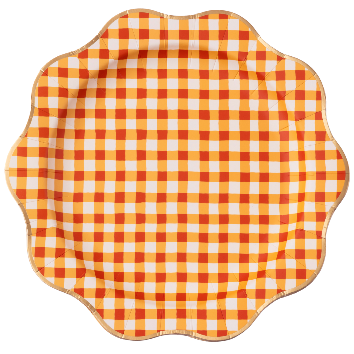 Fall Plaid Dinner Plates, Gold Foil (Set of 8) - Gabrielle's Biloxi