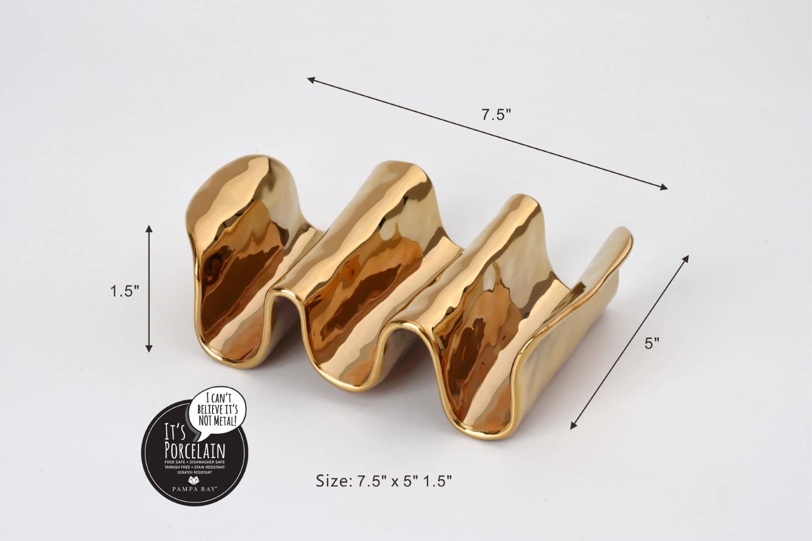 Pampa Bay Taco Holder - Gold - Gabrielle's Biloxi