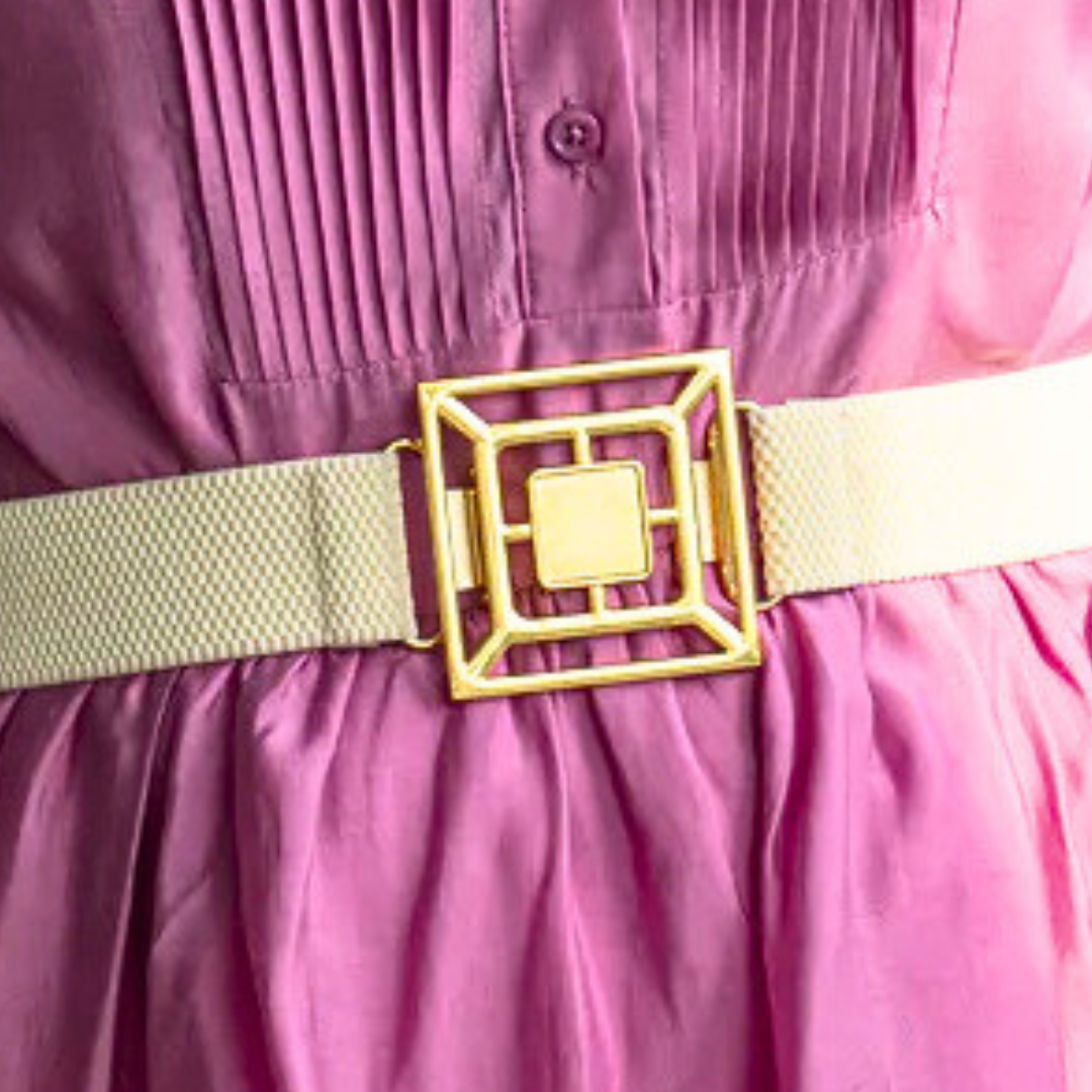Fretwork Medallion Belt Buckle - Gold - Gabrielle's Biloxi