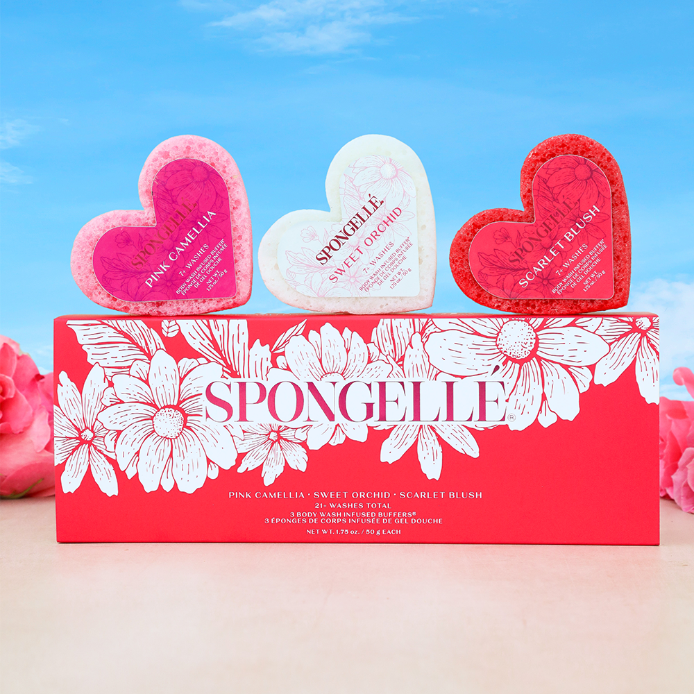 Spongellé Heart Travel Buffer Trio Gift Set - Gabrielle's Biloxi