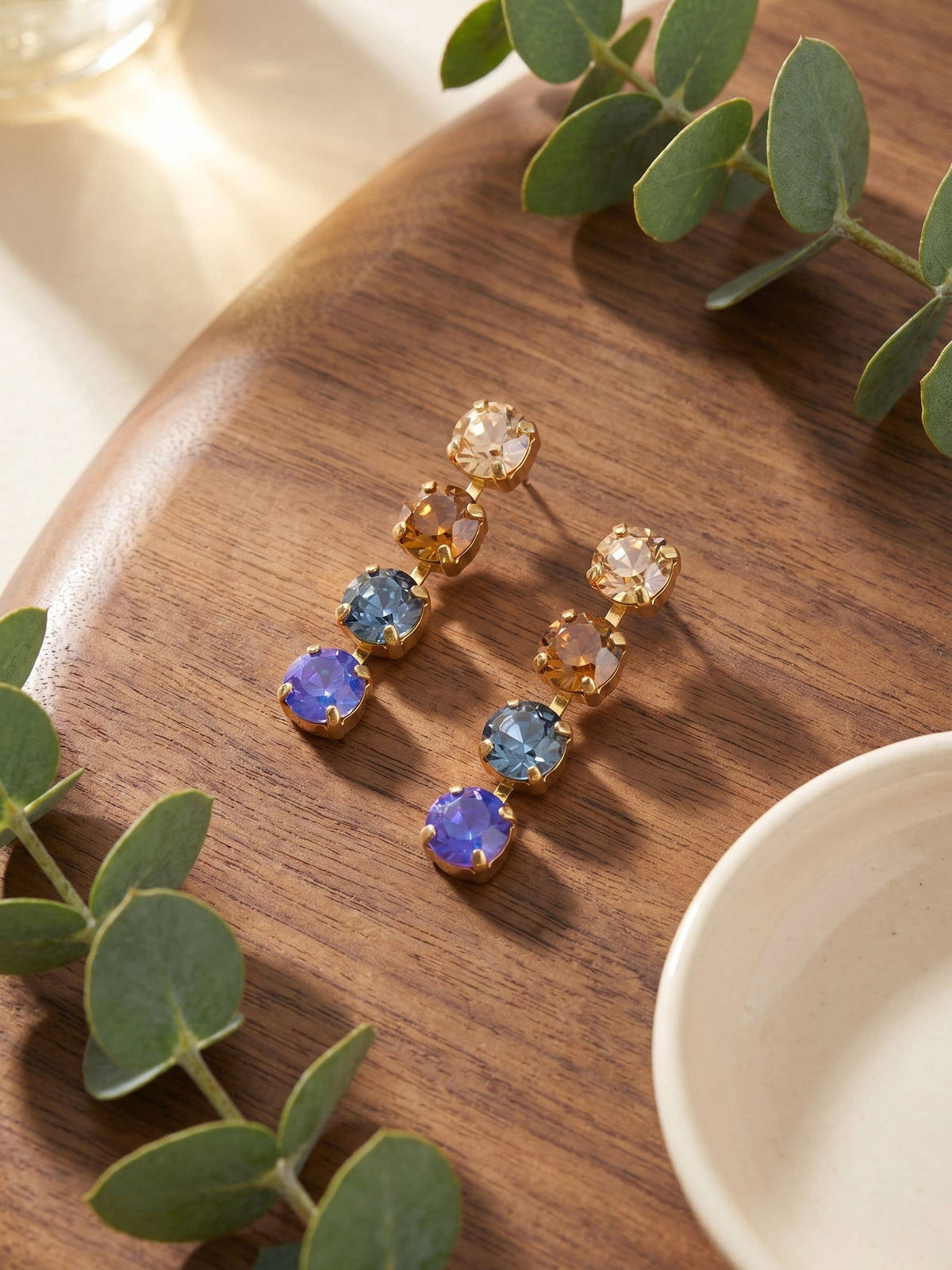 Matilda Dangle Earrings - Denim Moon