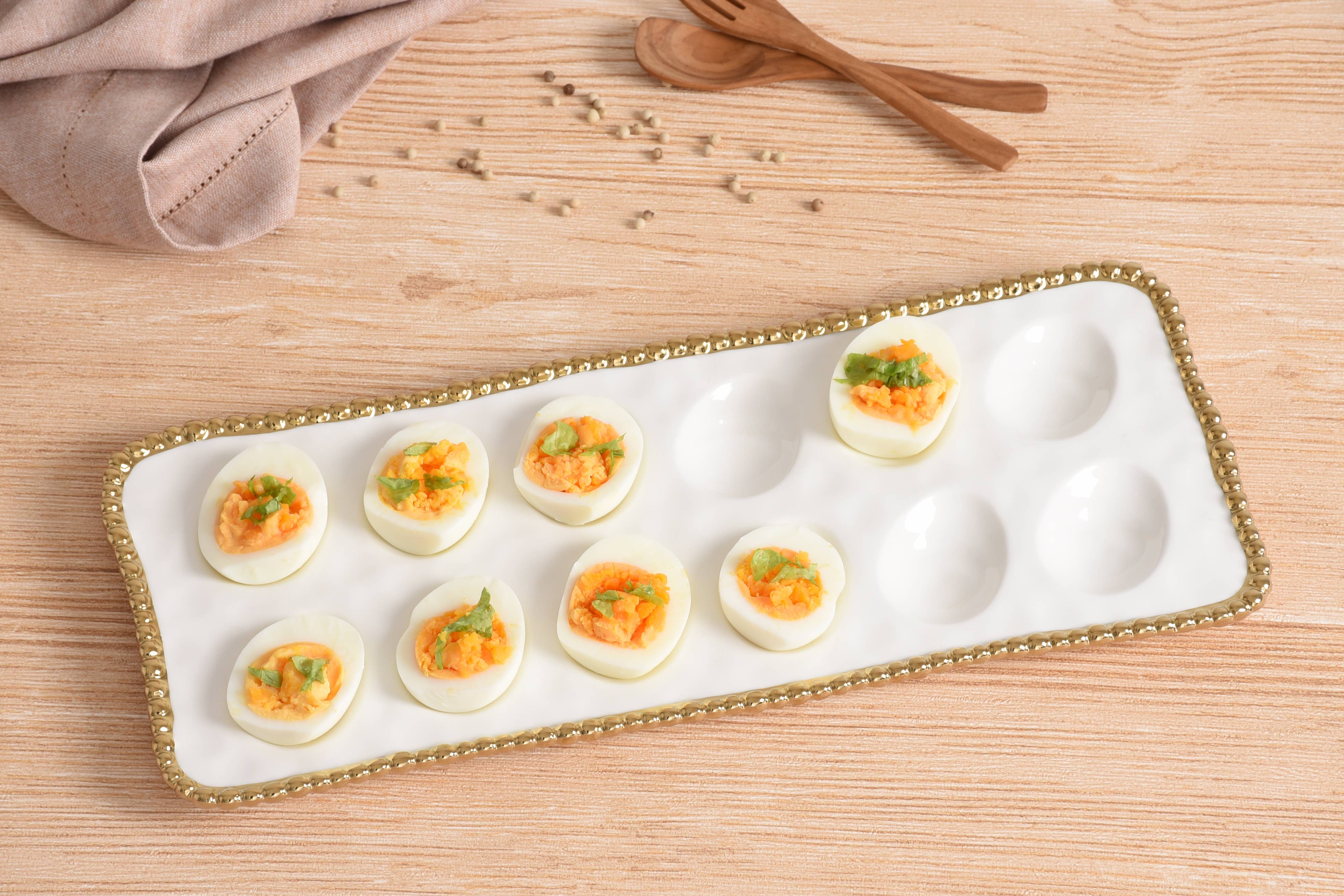 Pampa Bay Deviled Egg Tray - White Gold - Gabrielle's Biloxi