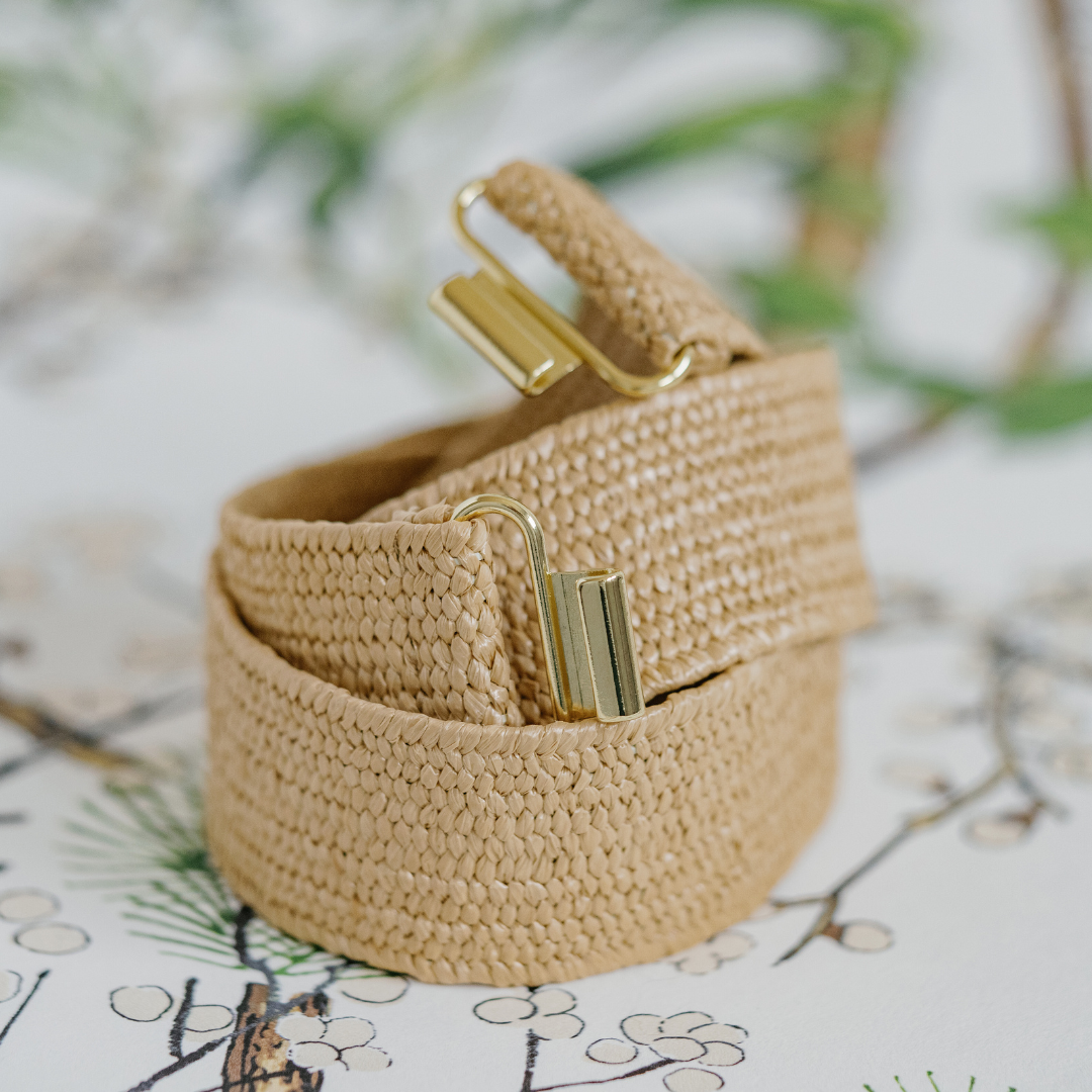Garland Bags Interchangeable Stretch Belt Band - Dark Raffia - Gabrielle's Biloxi