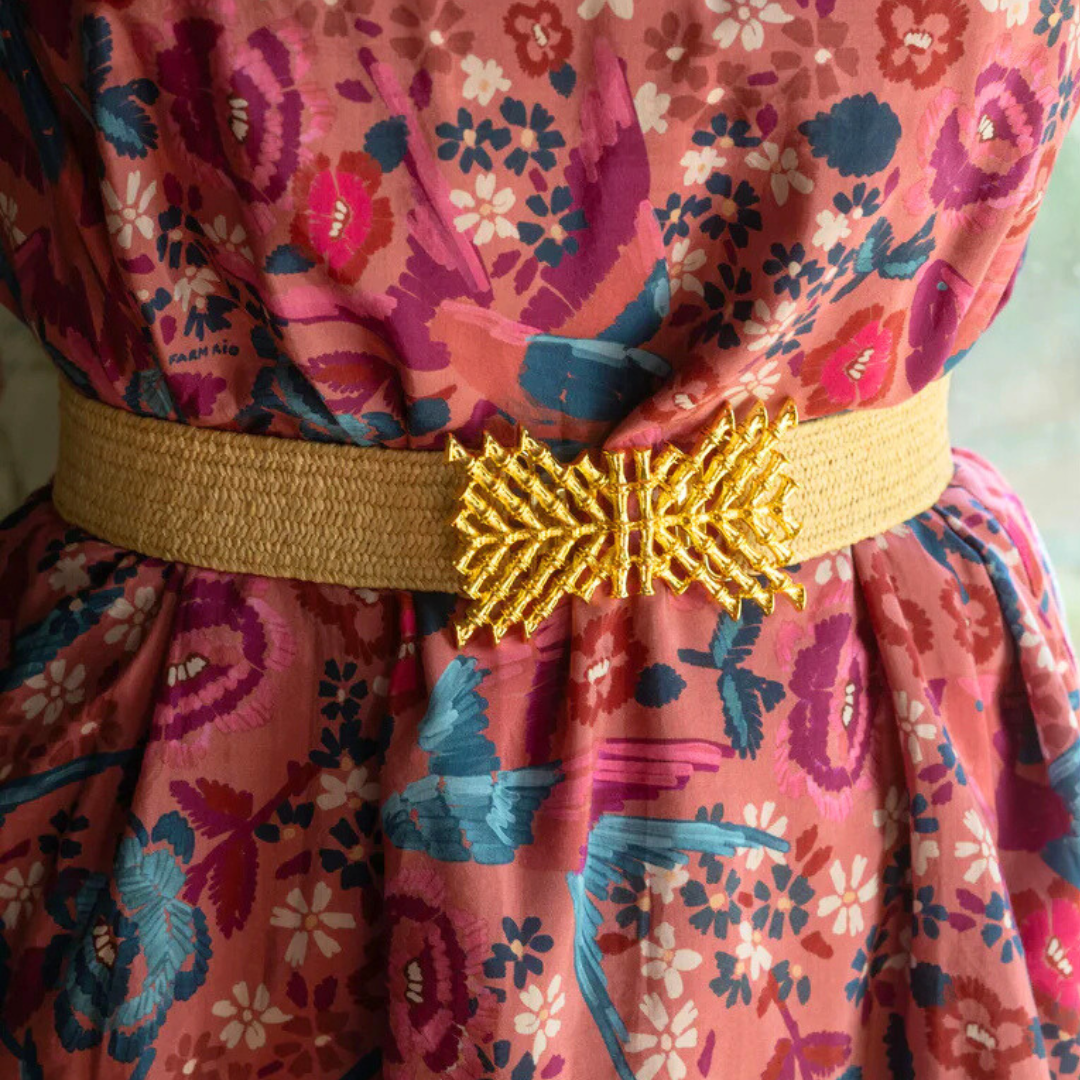 Garland Bags Interchangeable Stretch Belt Band - Dark Raffia - Gabrielle's Biloxi