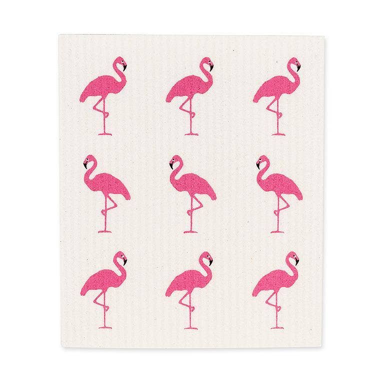 S/2 Flamingo Dishcloths-6.5x8"L - Gabrielle's Biloxi