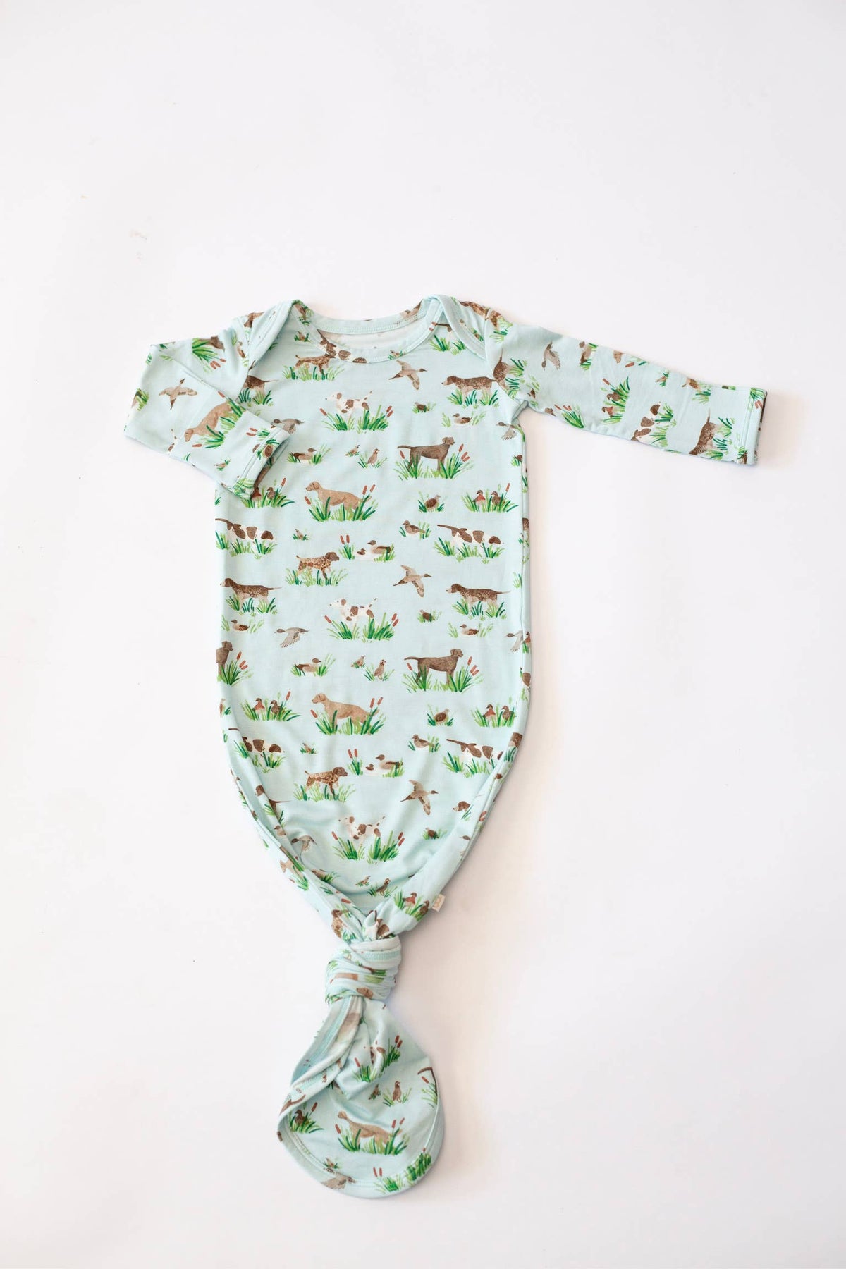 Delta Bird Hunting Dogs- Knotted Infant Gown
