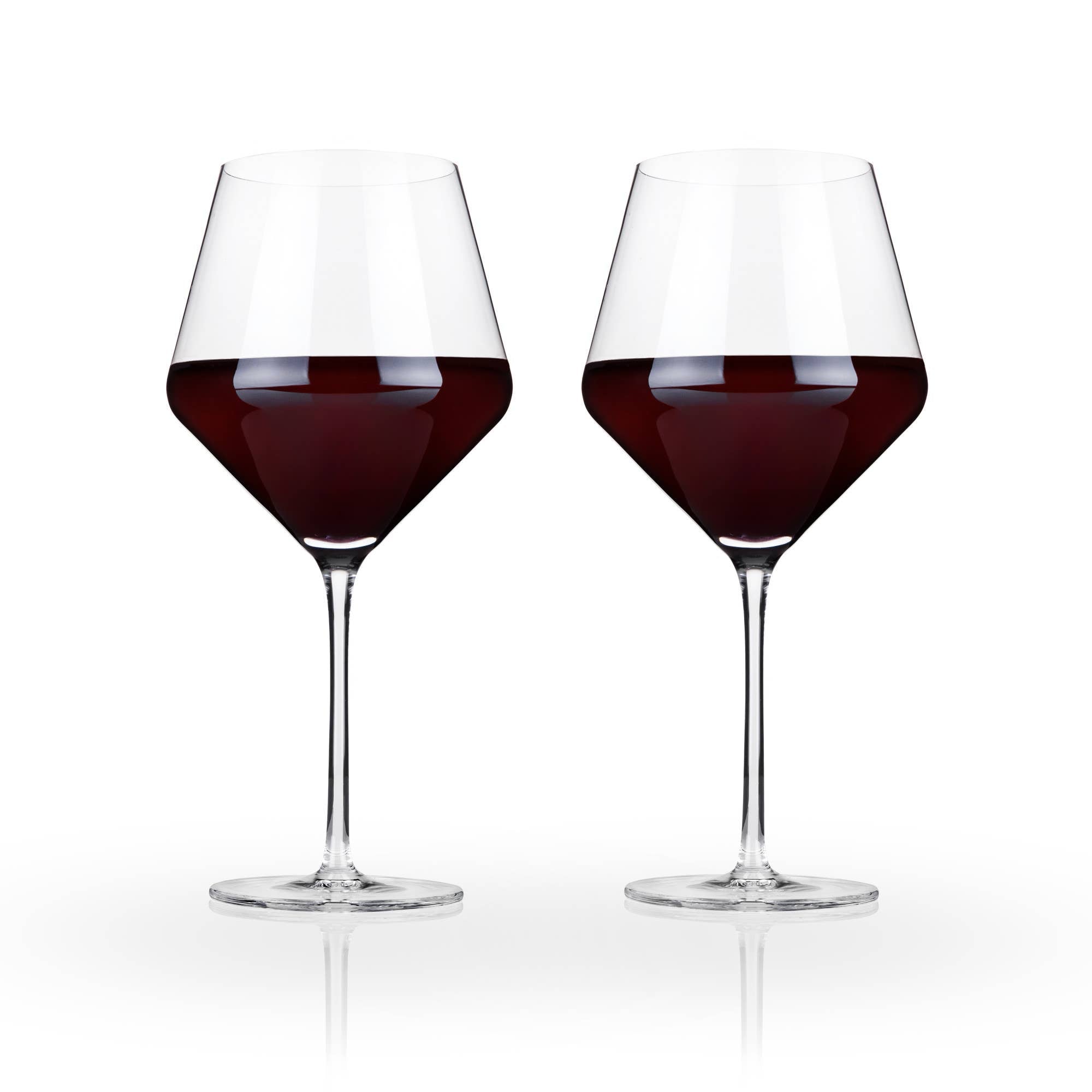 Raye™ Angled Crystal Burgundy Glasses Set of 2