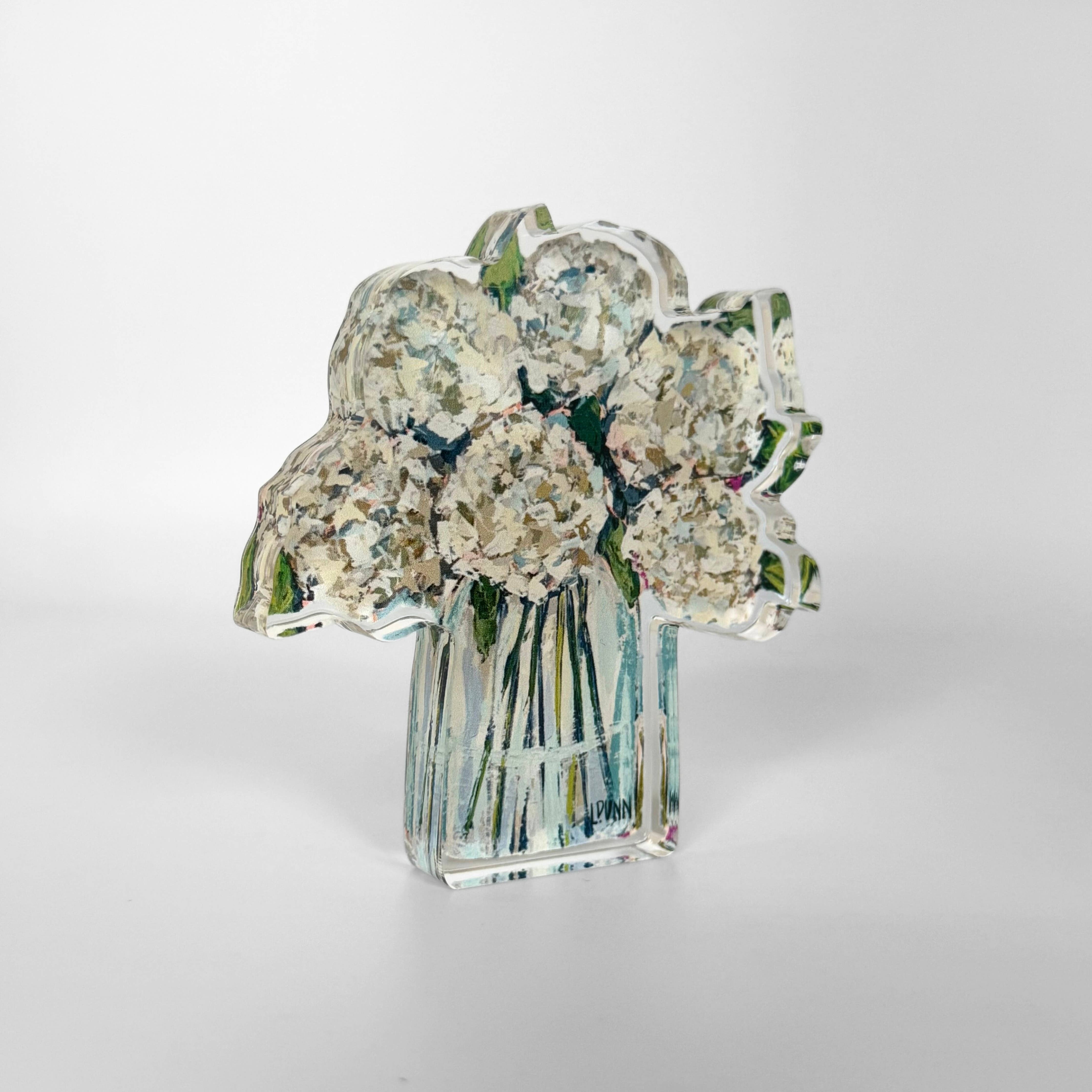 Hydrangeas in Cream Acrylic Floral: Bitty