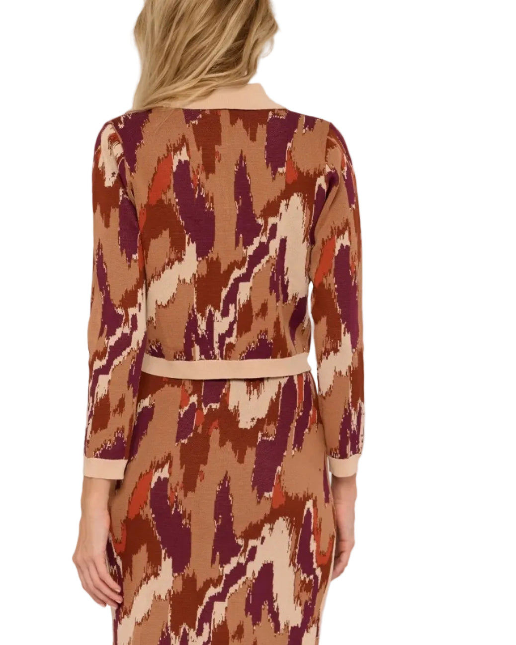 Love the Label Hattie Cardigan - Amber Brush Print
