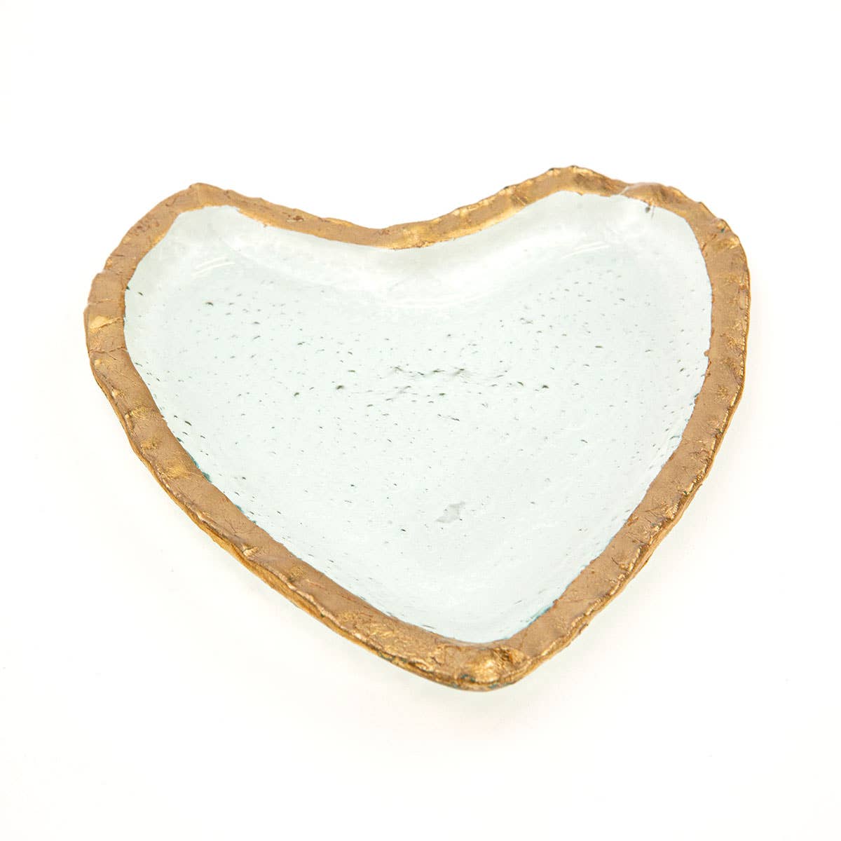 Heart Glass Trinket Dish Clear/Gold 4.7x.6x4.5