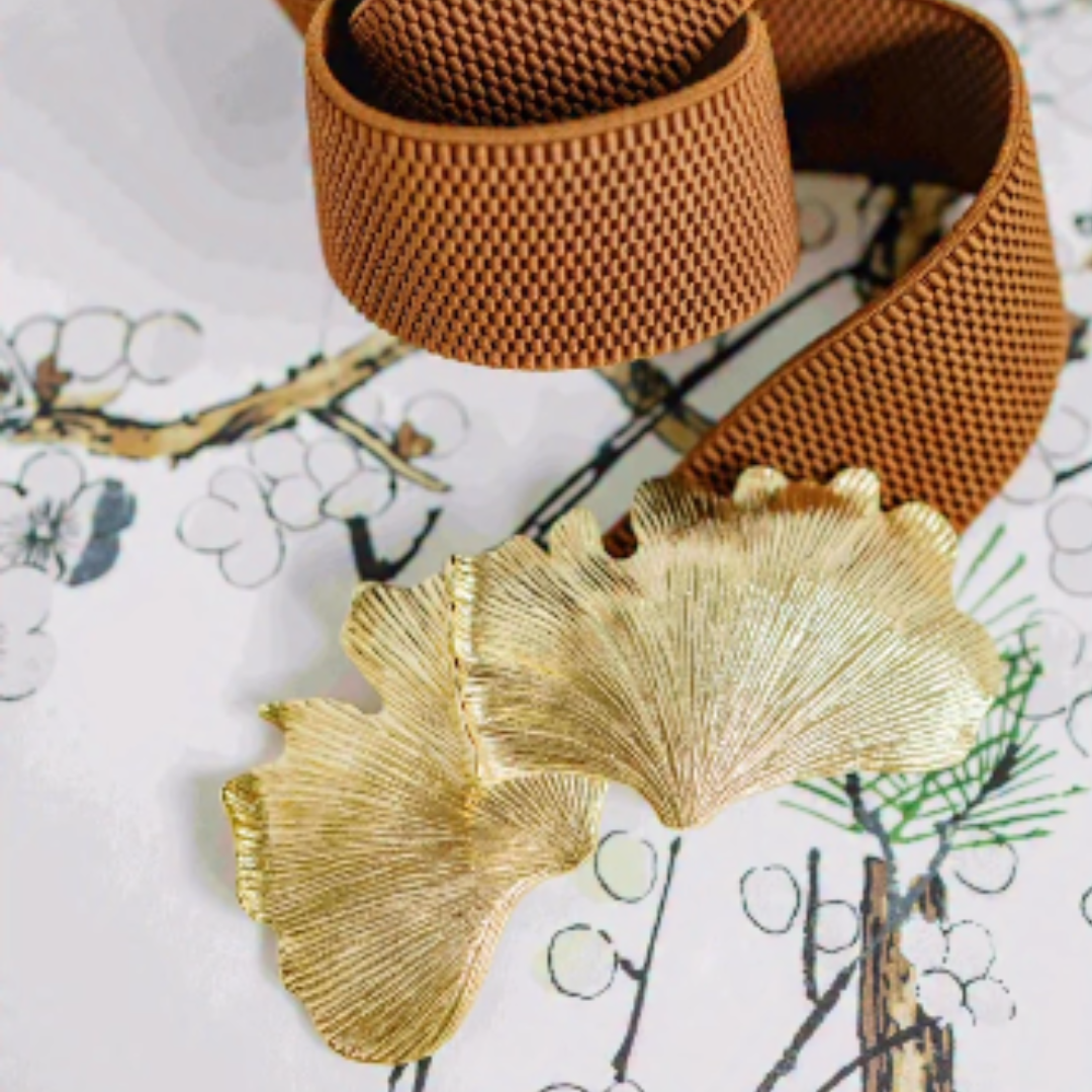 Ginkgo Belt Buckle w/ Gold Finish - Gabrielle's Biloxi