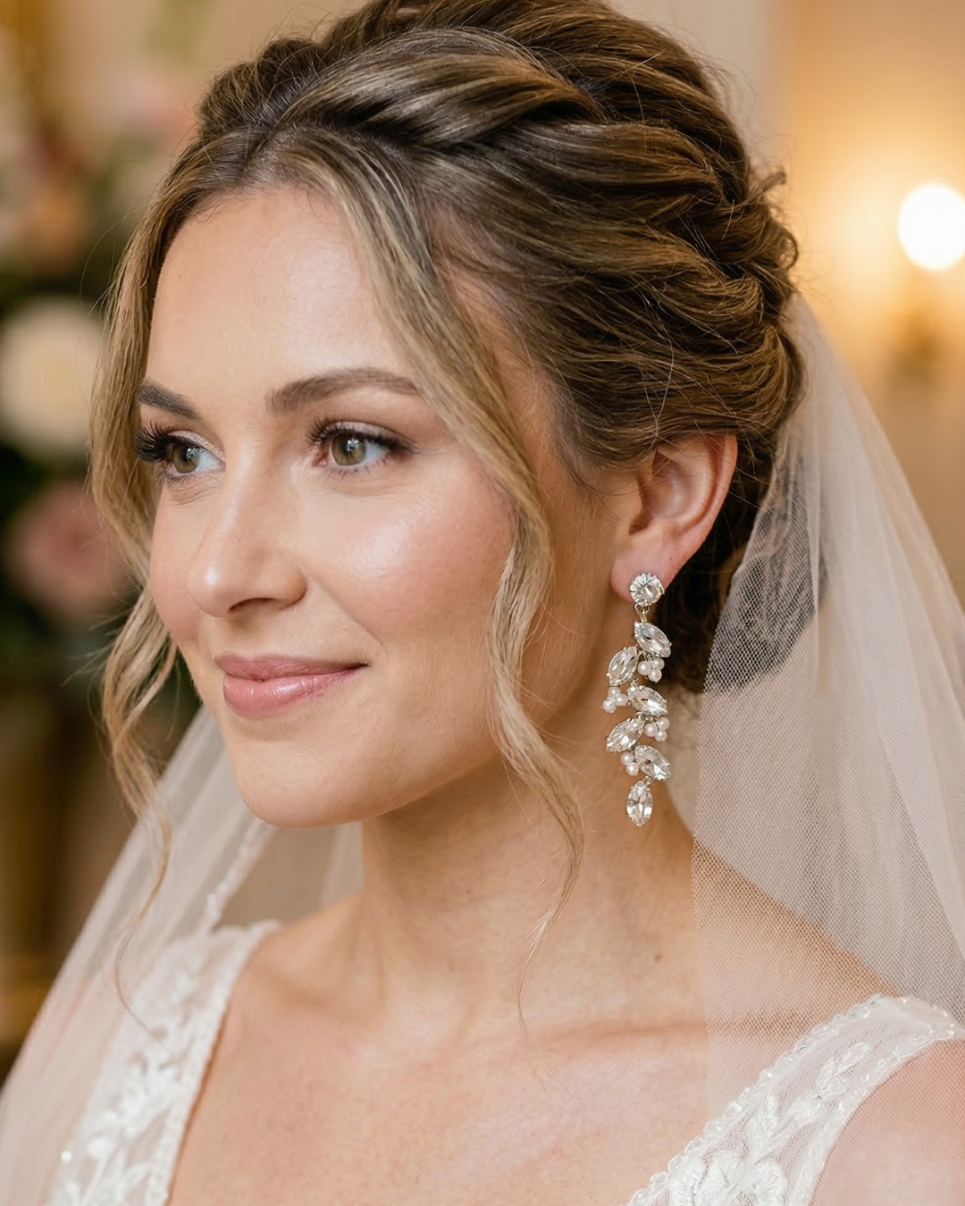 Hyacinth Statement Earrings - Palladium