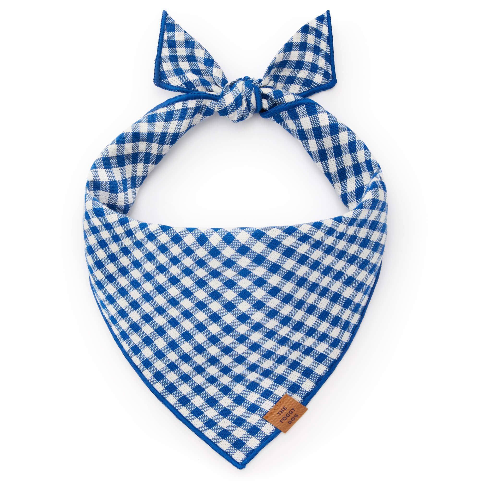 Lake Blue Gingham Summer Dog Bandana - Gabrielle's Biloxi