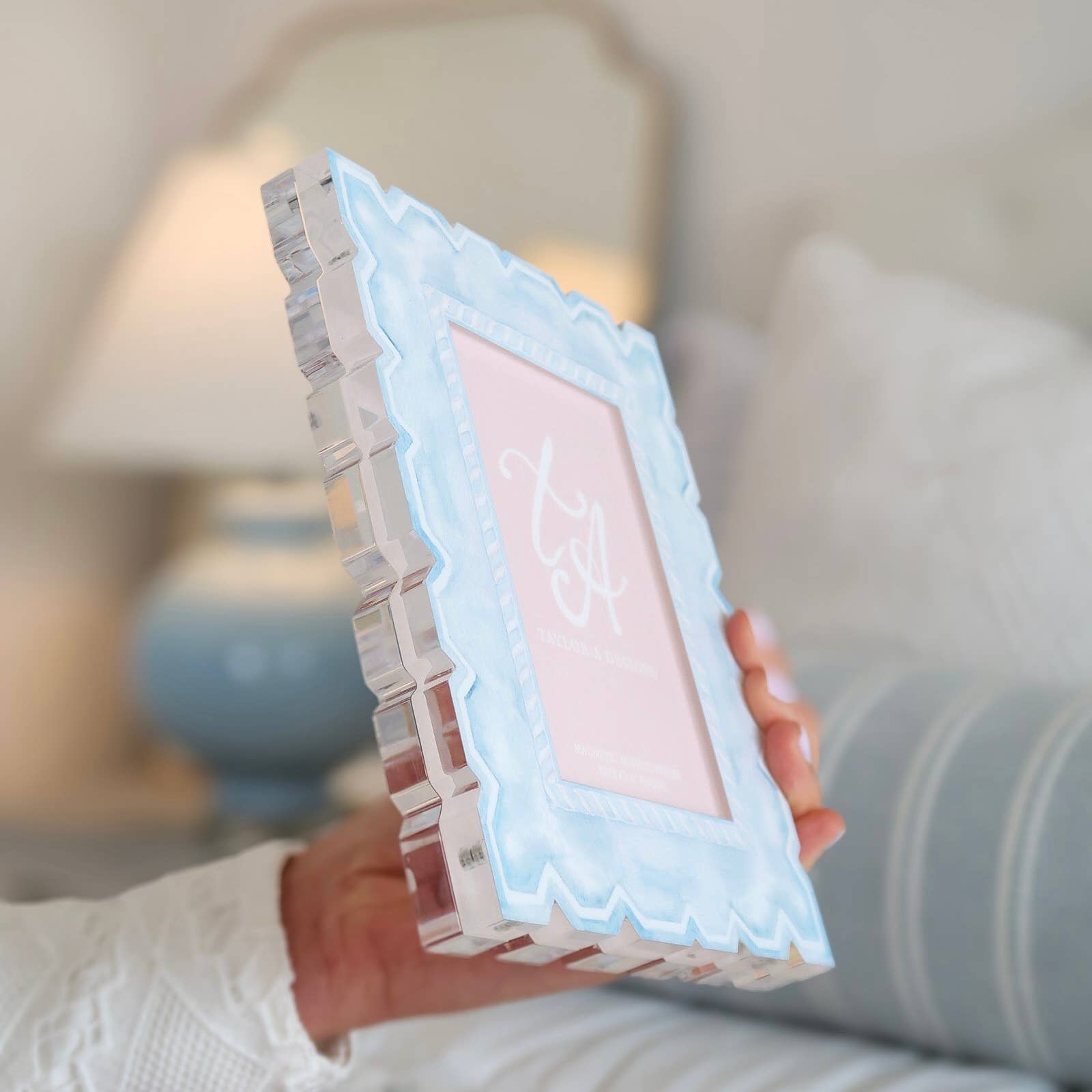 Acrylic Magnetic Frame - Blue & White - Gabrielle's Biloxi