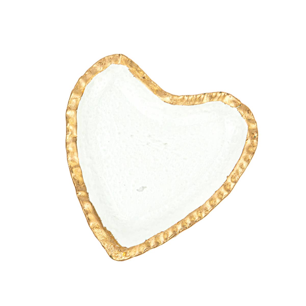 Heart Glass Trinket Dish Clear/Gold 4.7x.6x4.5