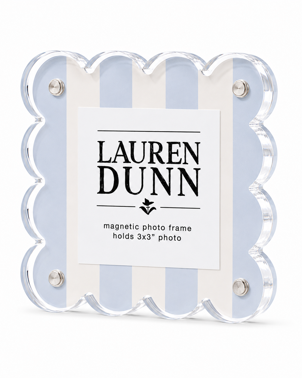 Lauren Dunn Blue Linen Scalloped Frame