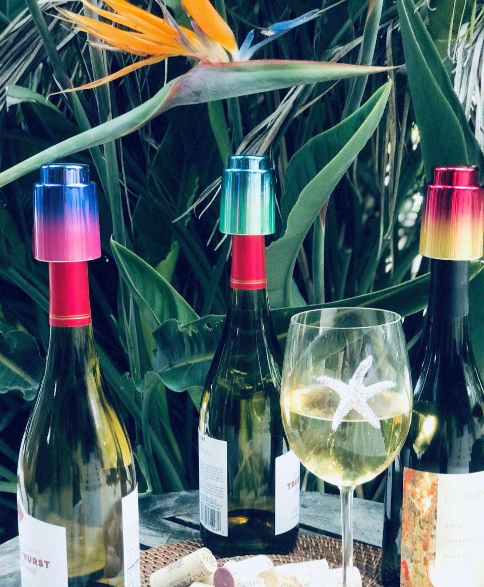 Vacuum Wine Stopper Metallic Ombre - Assorted - Gabrielle's Biloxi
