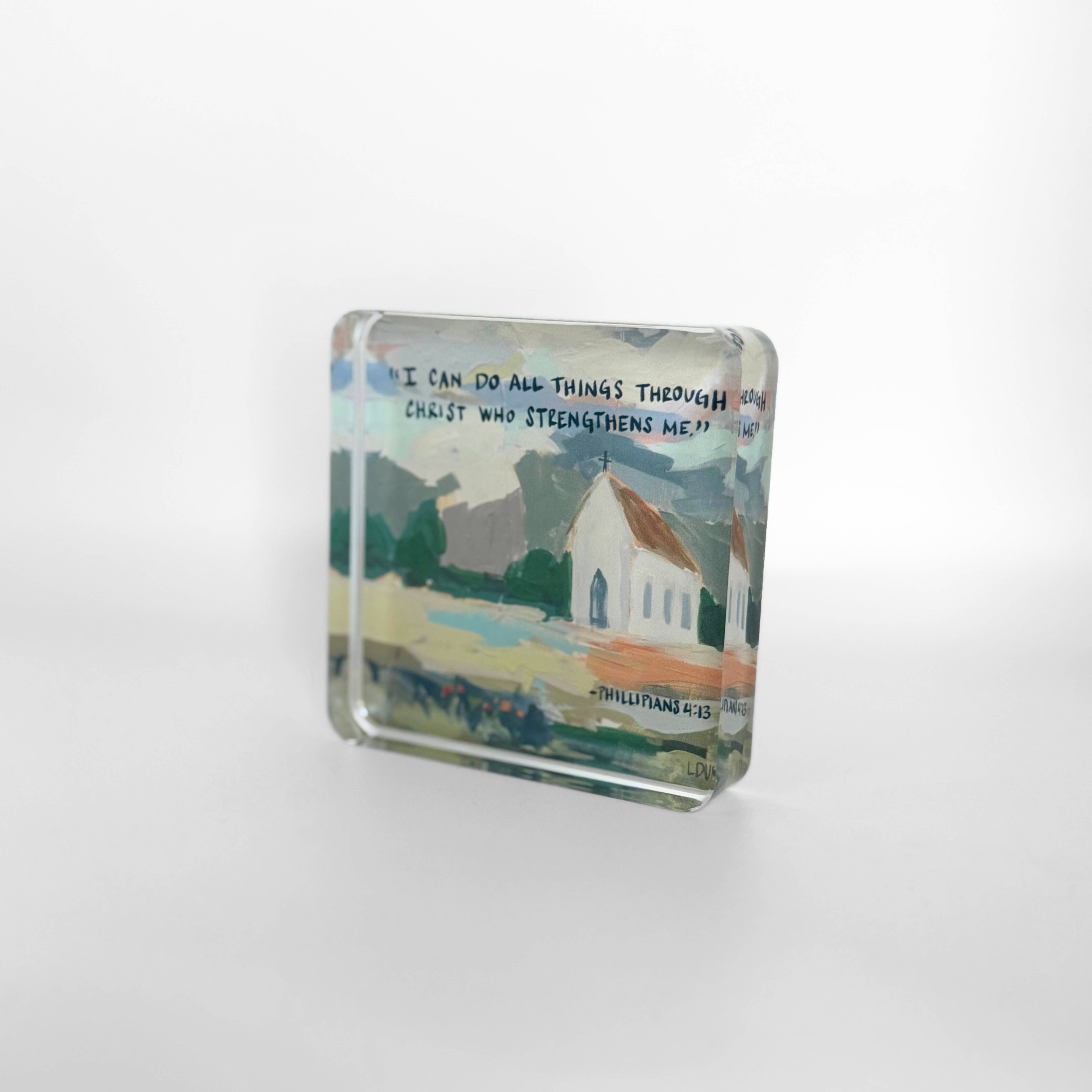 Philippians 4:13 Acrylic Scripture Block - Gabrielle's Biloxi