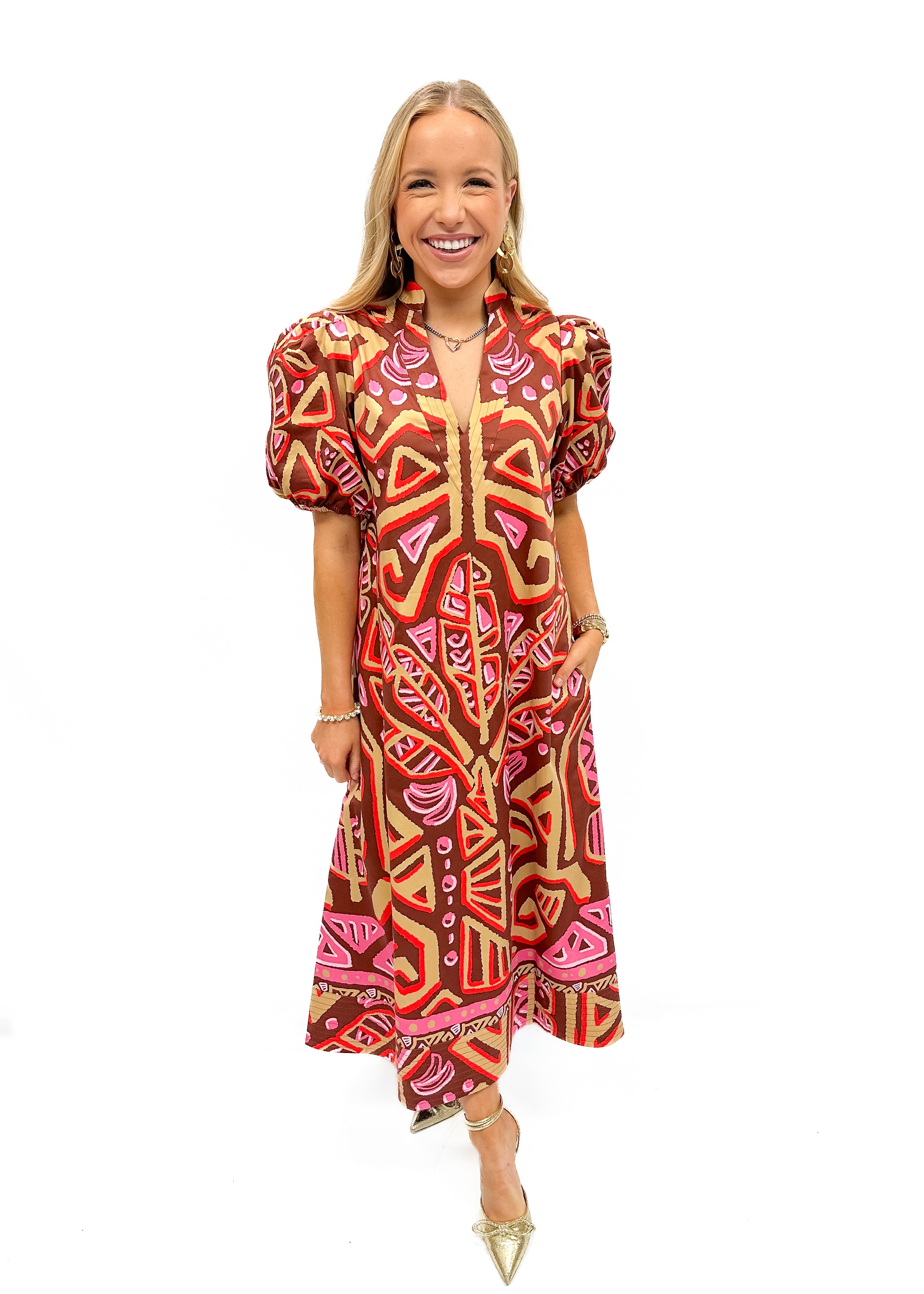 Emily McCarthy Hampton Dress - Tribal Palm - Gabrielle's Biloxi