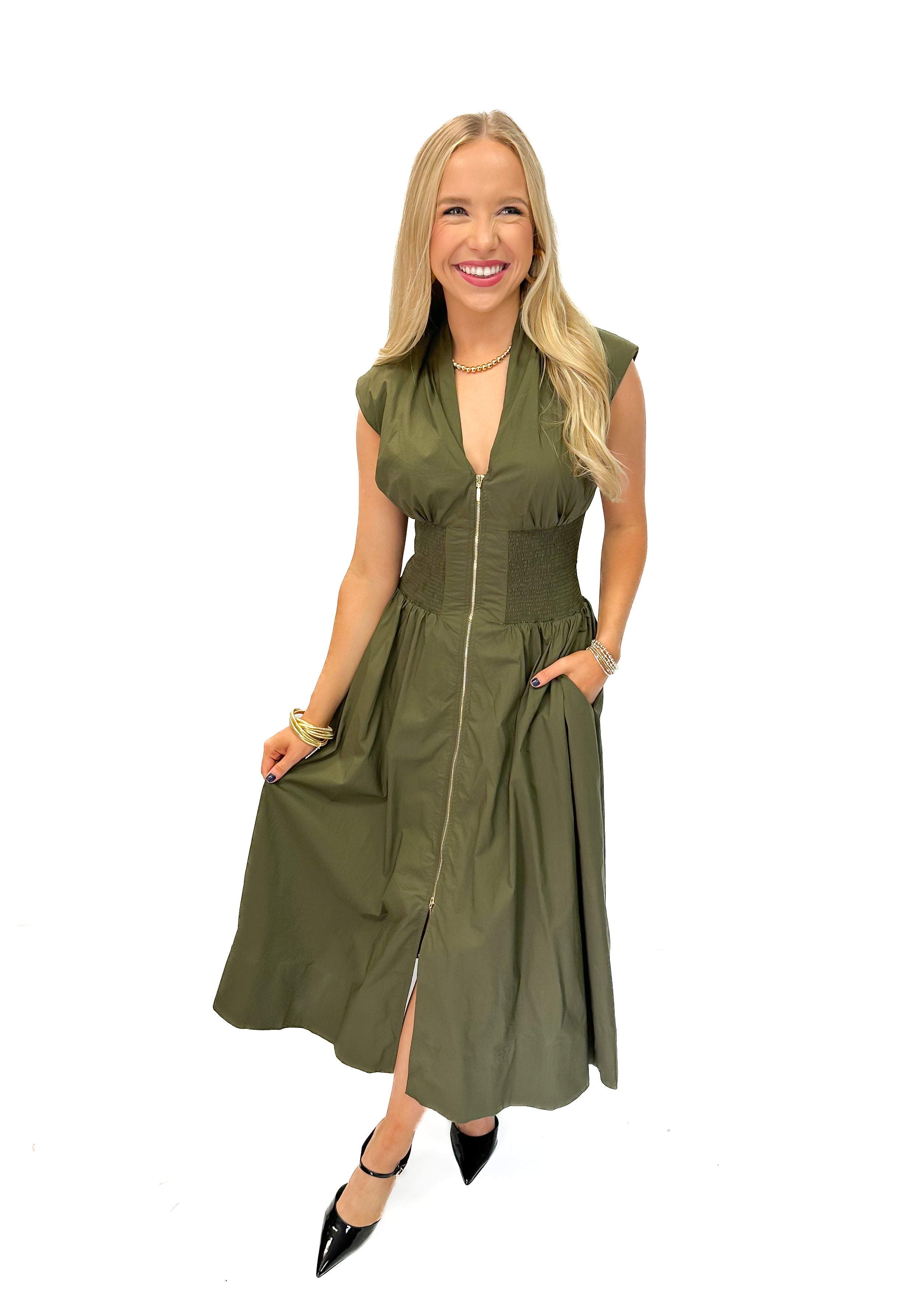 Naya Dress - Olive - Gabrielle's Biloxi
