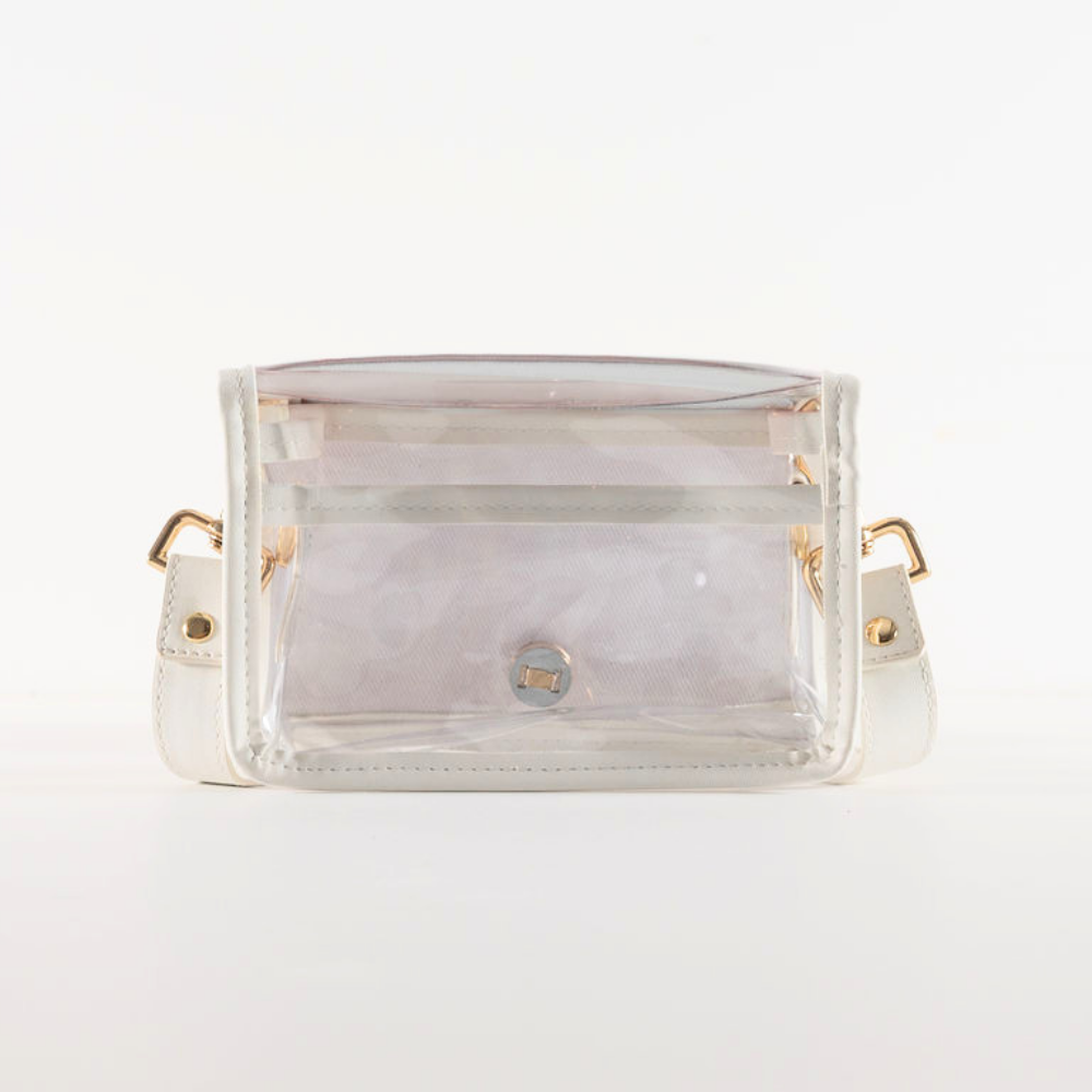 Petite Maroon Stripe Clear Stadium Bag - Bulldog