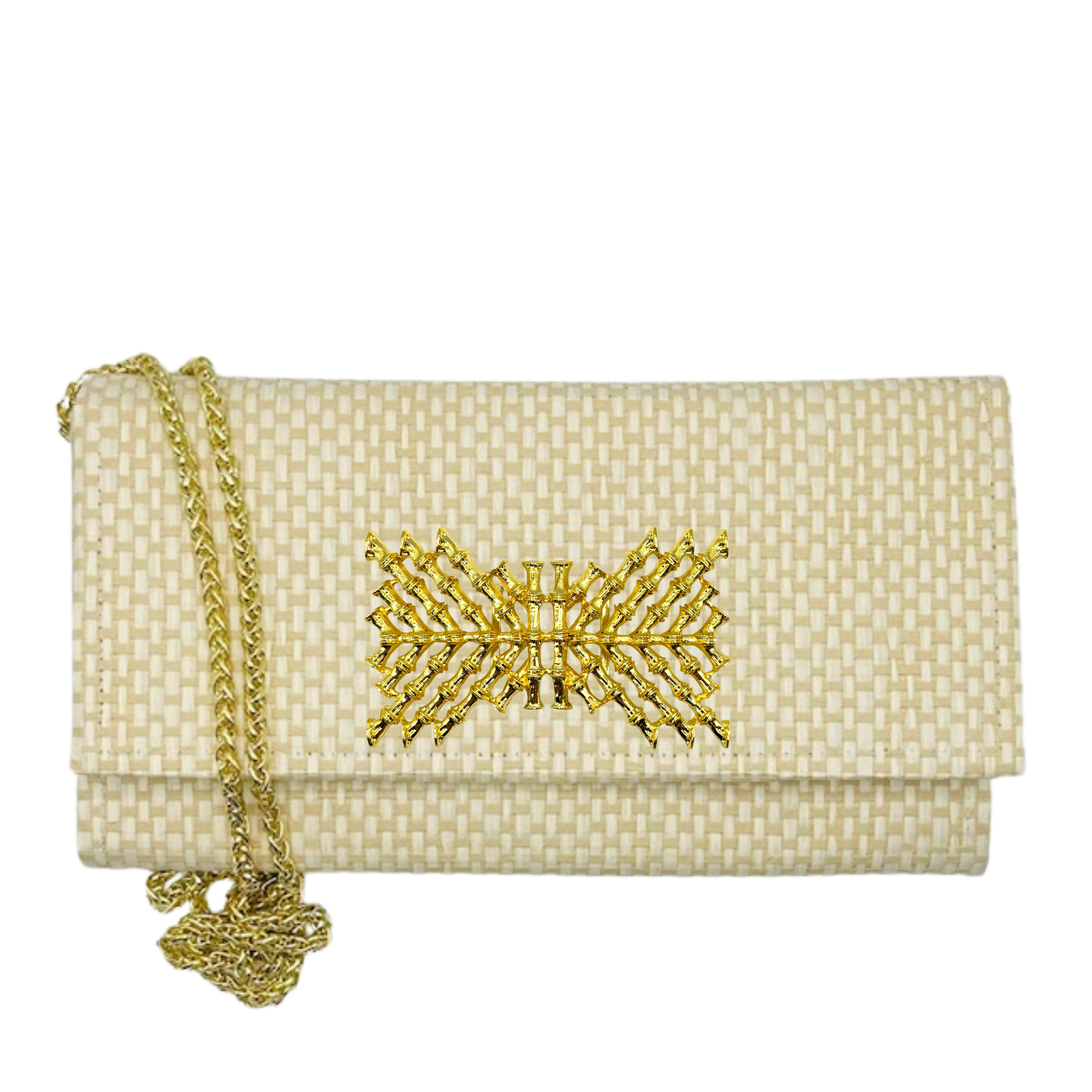 Wicker Weave Thibaut Grasscloth Lynn Crossbody - XX Bamboo - Gabrielle's Biloxi