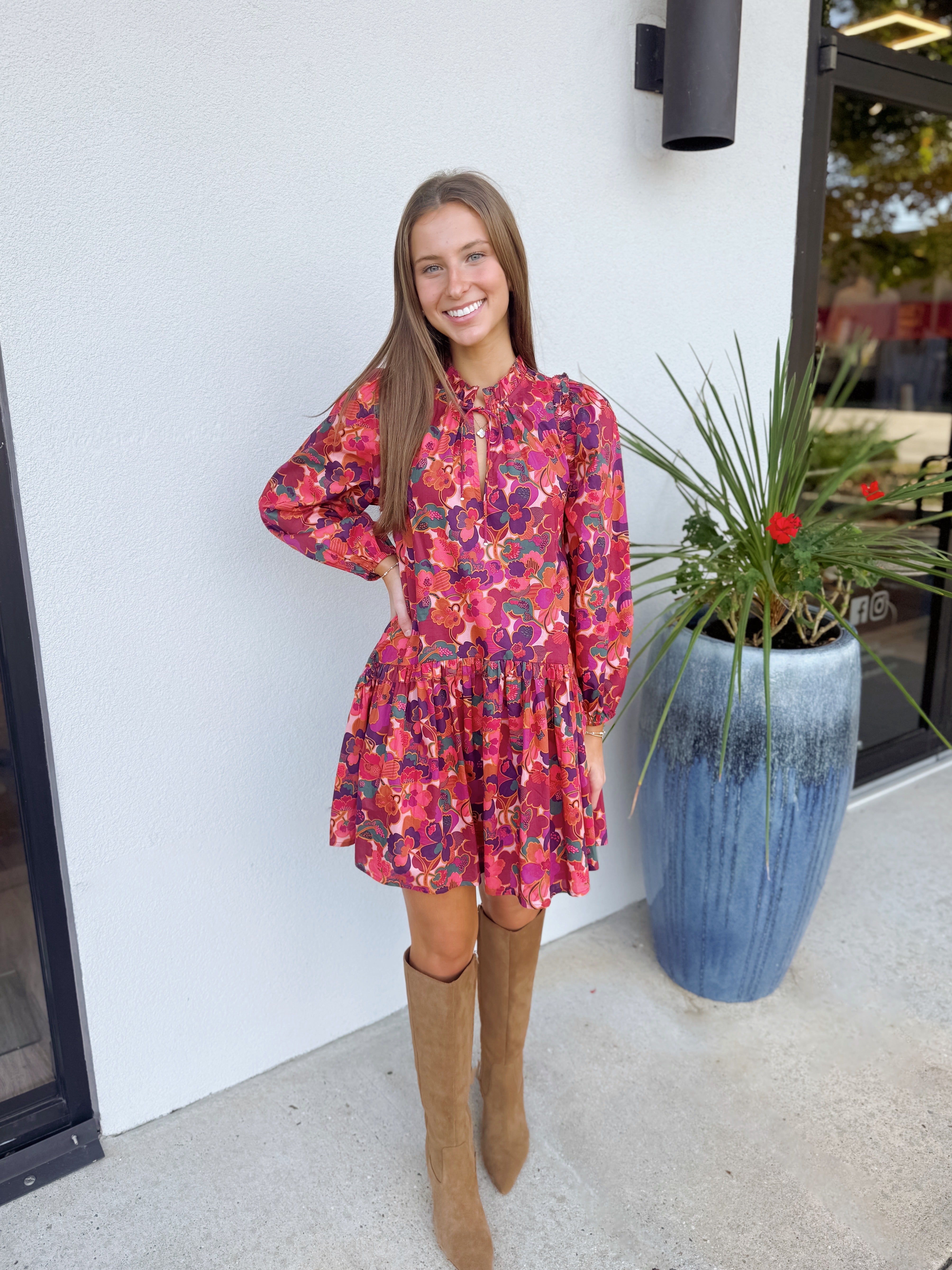 Love the Label Edith Long Sleeve Dress - Prospect Flower Liberty Print - Gabrielle's Biloxi