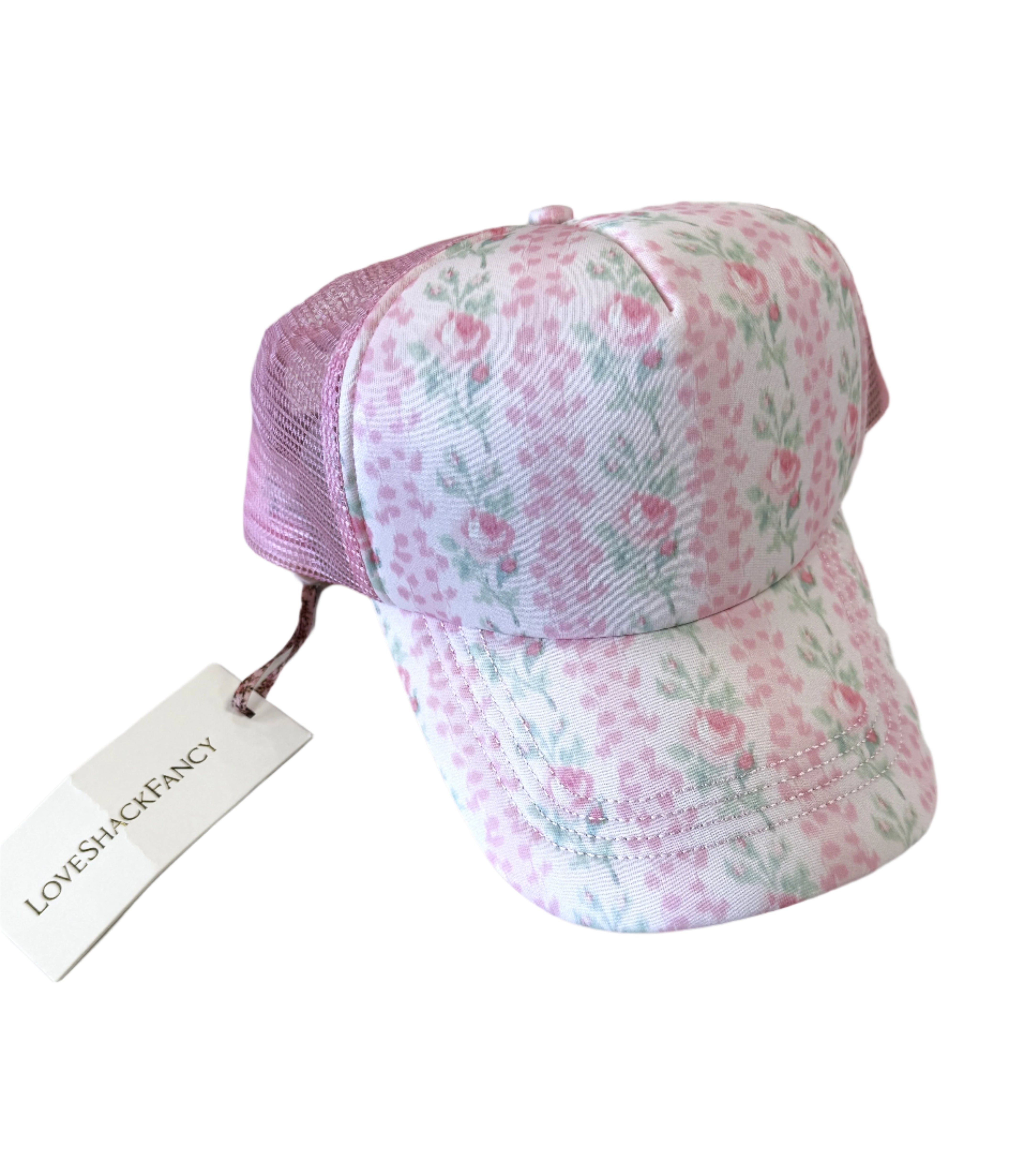 Love Shack Fancy Joni Trucker Hat - Strawberry Macaroon - Gabrielle's Biloxi