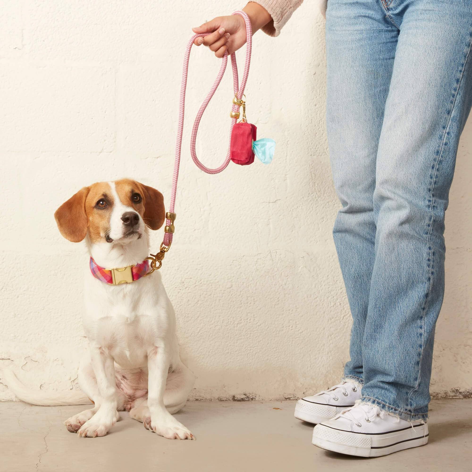 Hot Pink Waxed Canvas Poop Bag Dispenser - Gabrielle's Biloxi